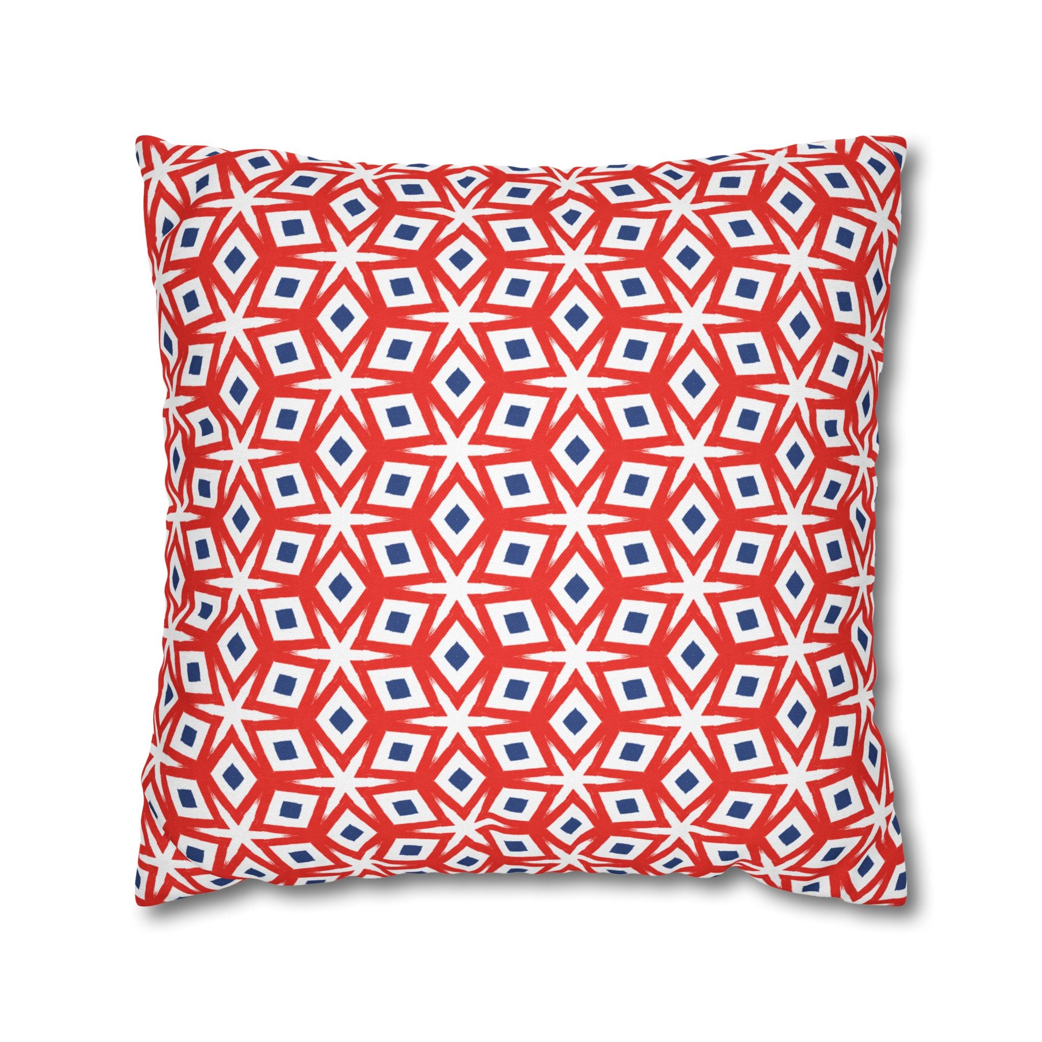 July 4th Fun THROW PILLOW COVER — Patriotic Spun Polyester Pillow Cover