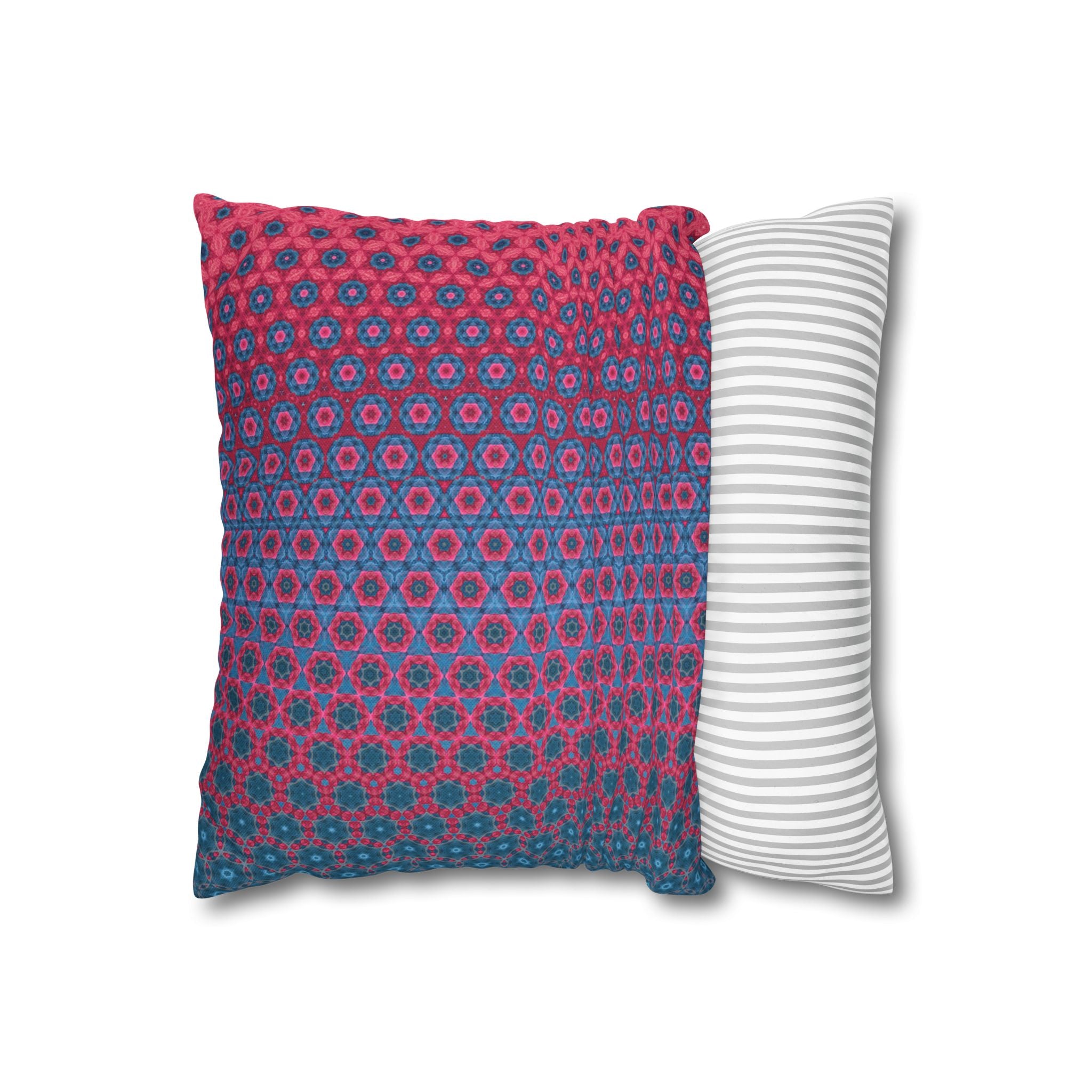 Ombre Pattern THROW PILLOW COVER — Pink & Teal Decorative Cushion Cover