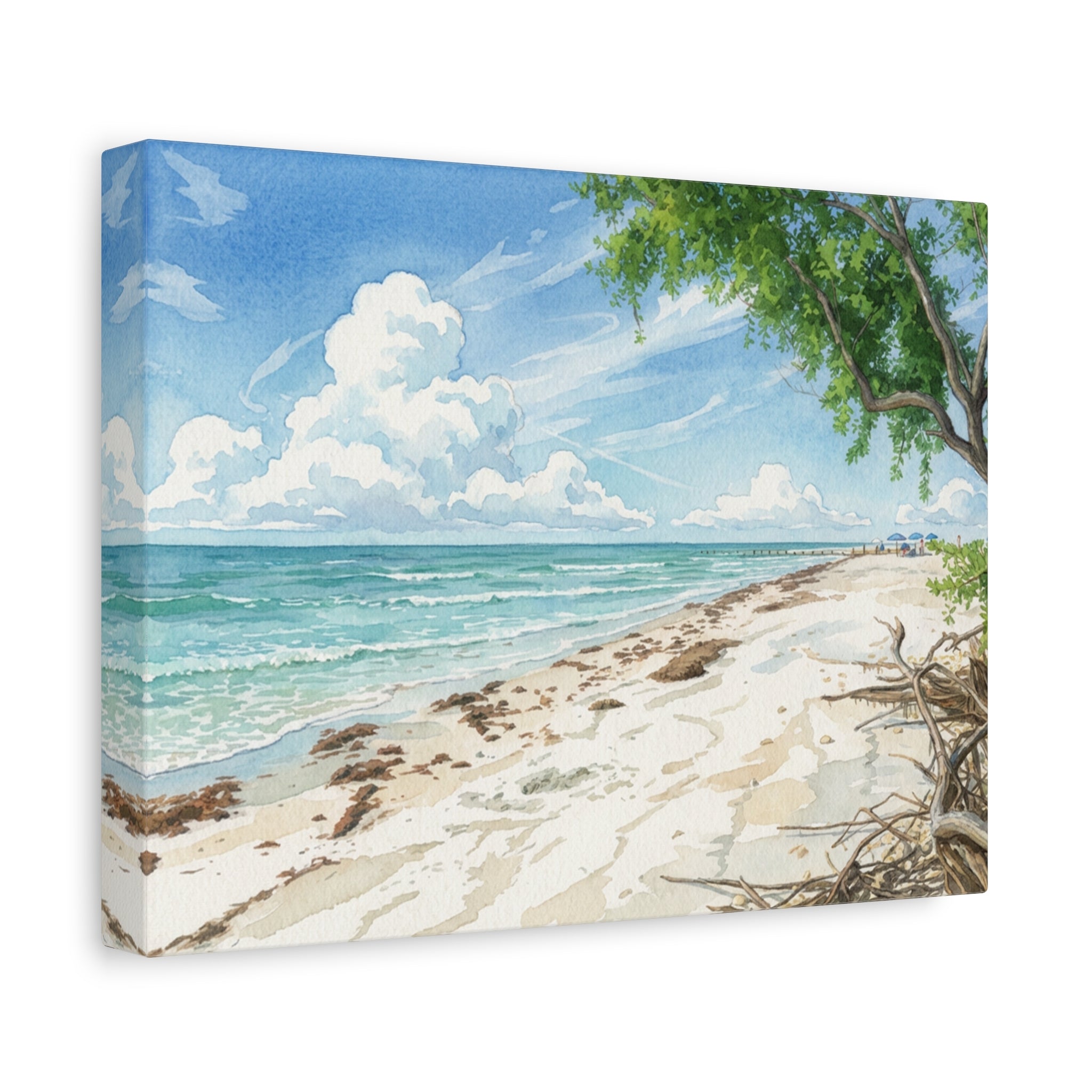 Coastal Beach Scene Matte Stretched Canvas (1.25")