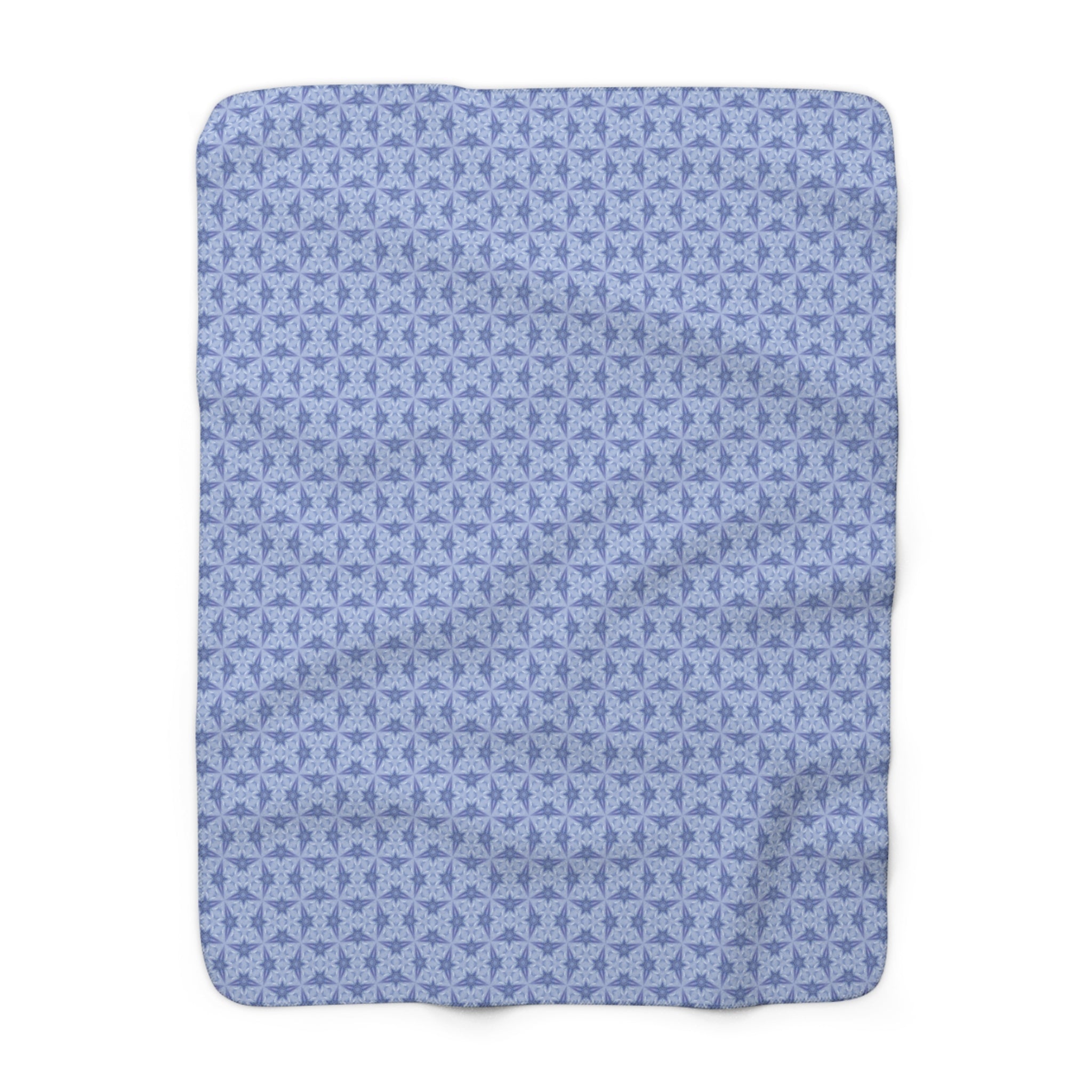 Blue Flower Decorative Sherpa Blanket – Cozy Fleece Throw