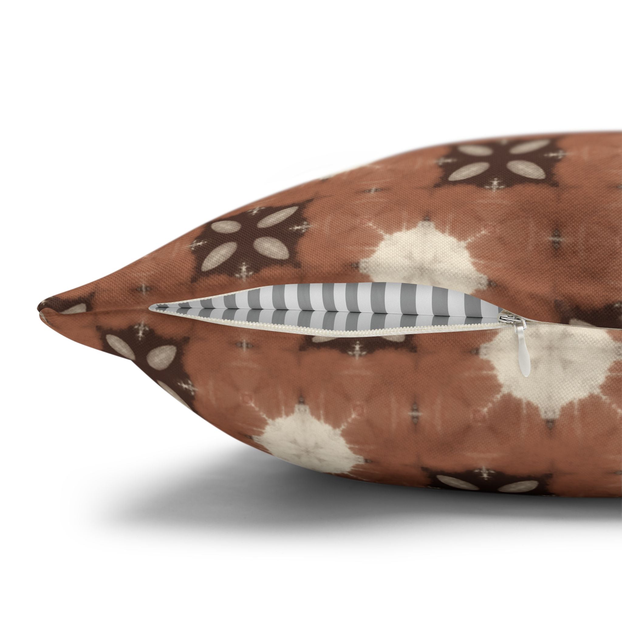 Retro Brown Geometric Spun Polyester THROW PILLOW COVER — Cozy Boho Throw Pillow Cover