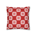 Holiday Red Floral THROW PILLOW COVER — Festive Floral Holiday Cushion Cover
