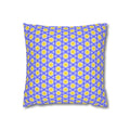 Sunshine Yellow and Blue Sunburst Pattern THROW PILLOW COVER — Floral Decorative Throw Pillowcase