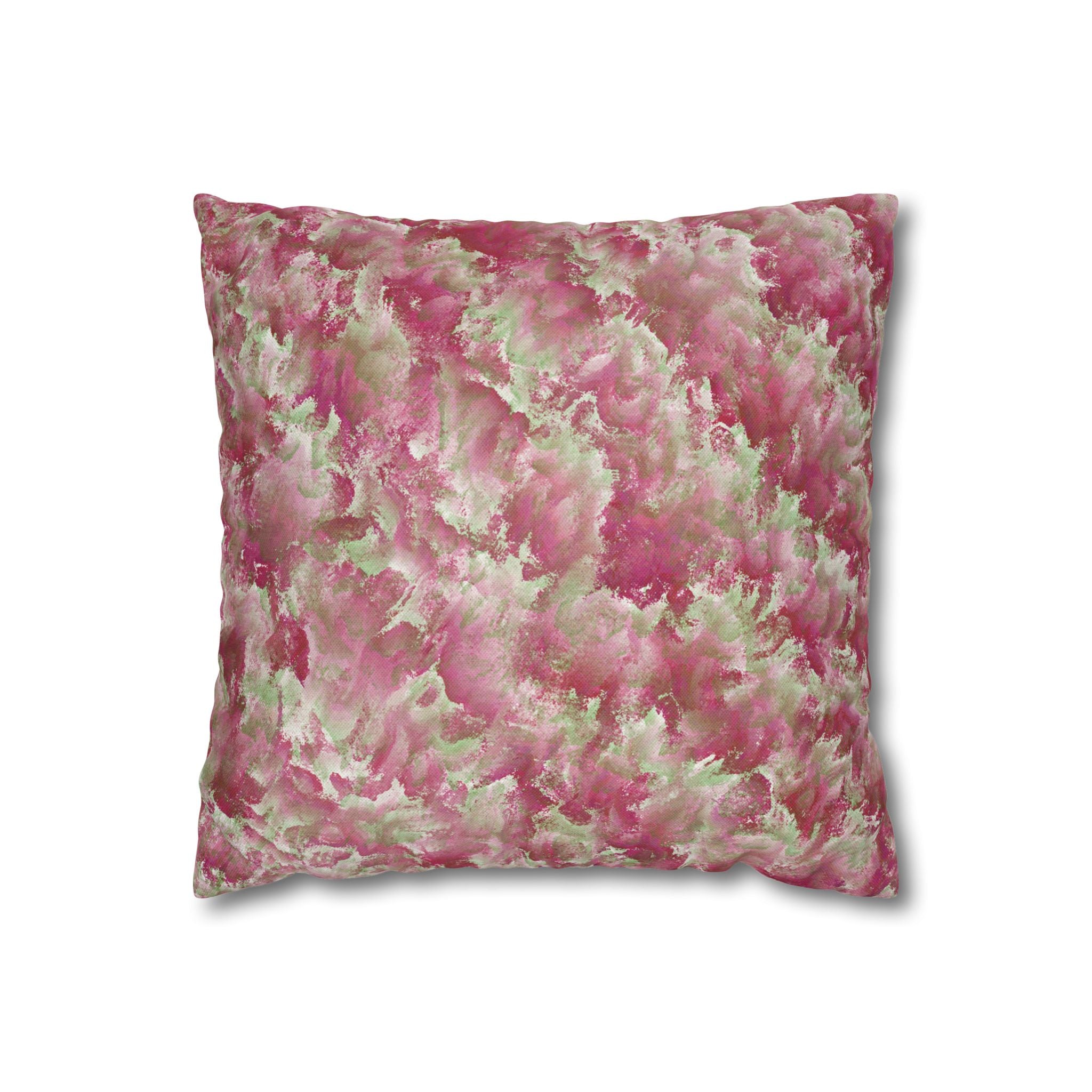 Pink Watercolor Floral THROW PILLOW COVER — Soft Botanical Decorative Pillow Cover