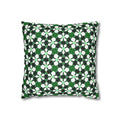 Green Retro Floral THROW PILLOW COVER— Spun Polyester Square Throw Pillow Cover
