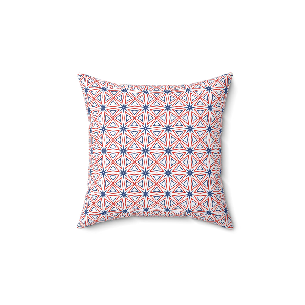Independence Day Red White & Blue Accent Pillow - Spun Polyester Square