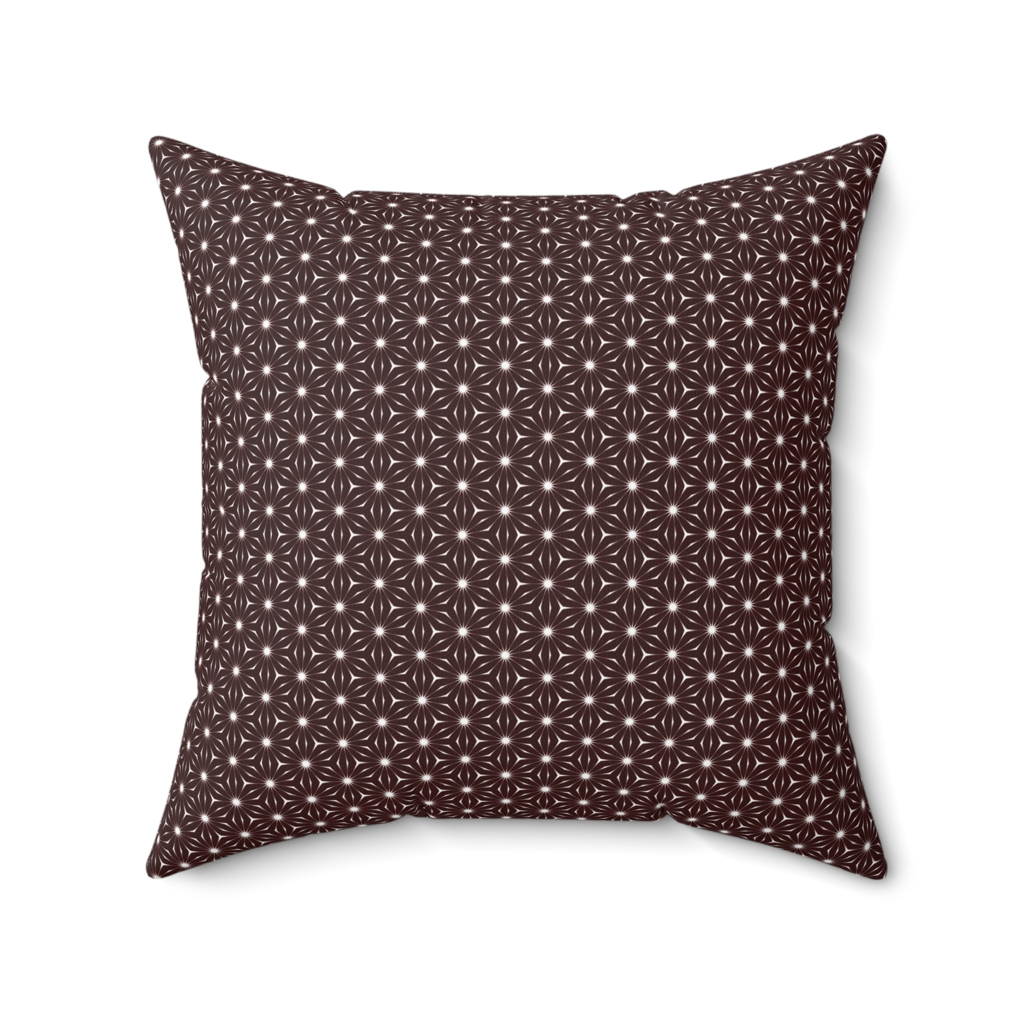 Brown Starburst Decorative Pillow - Geometric Square Pillow