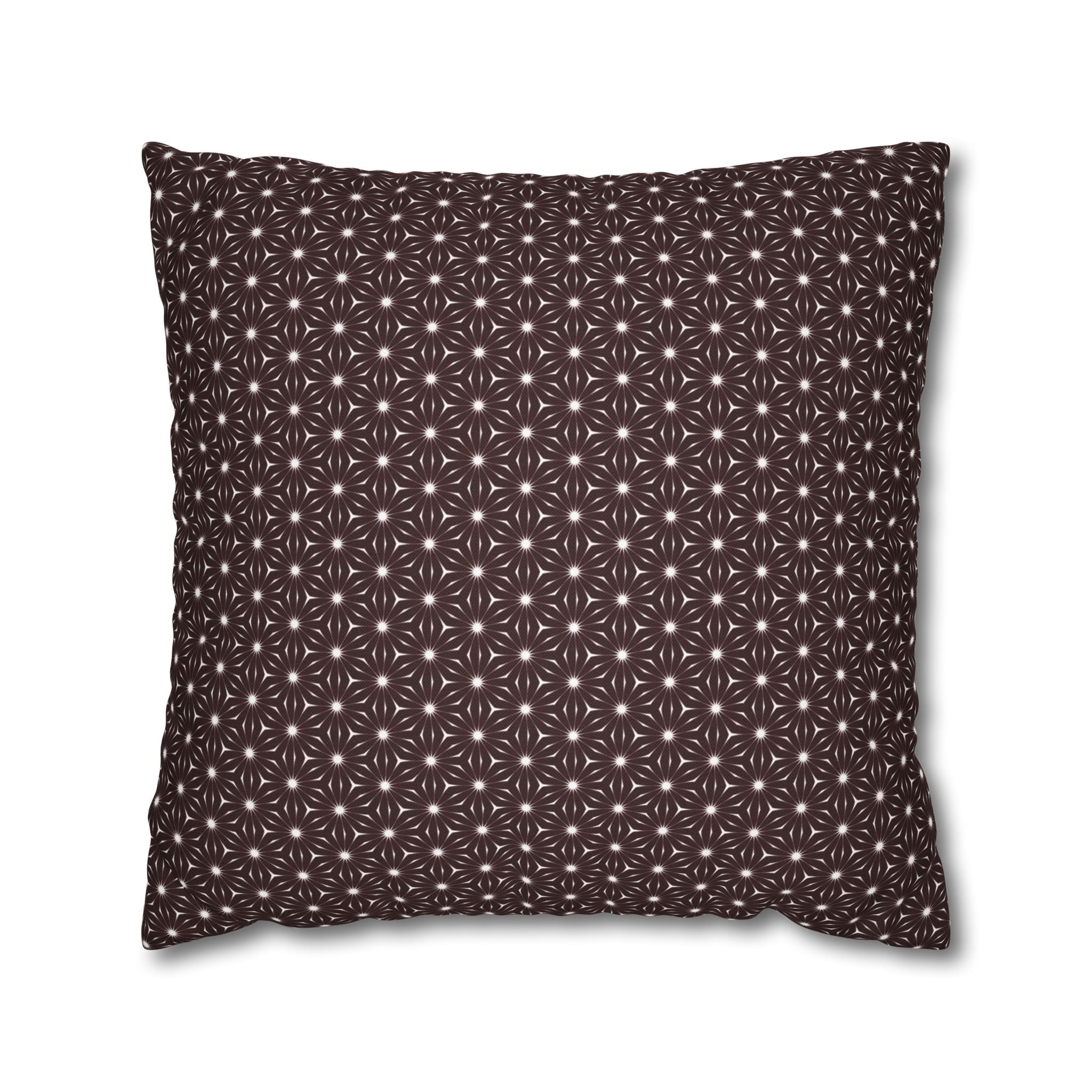Brown Starburst Decorative THROW PILLOW COVER — Square Throw Pillow Cover