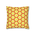 Retro Daisy Pattern THROW PILLOW COVER — Bright Orange & Yellow Decorative Cushion Cover