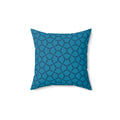 Blue Geometric Lattice Throw Pillow — Modern Decorative Square Cushion
