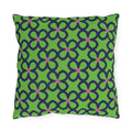 Outdoor Pillow — Green Floral Trellis Pattern Decorative Cushion
