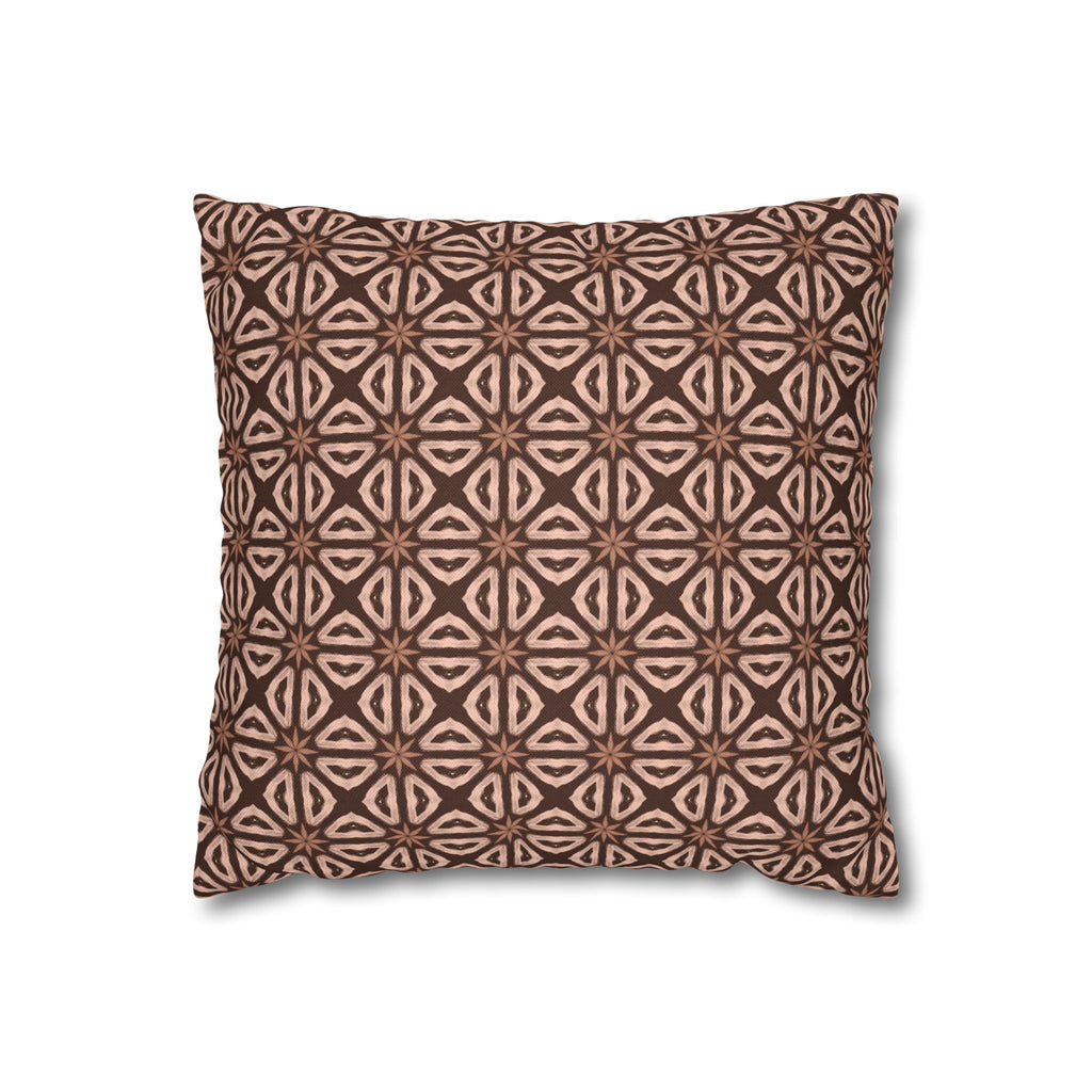 Chocolate Brown Floral Pattern THROW PILLOW COVER — Decorative Square Throw Pillow Cover