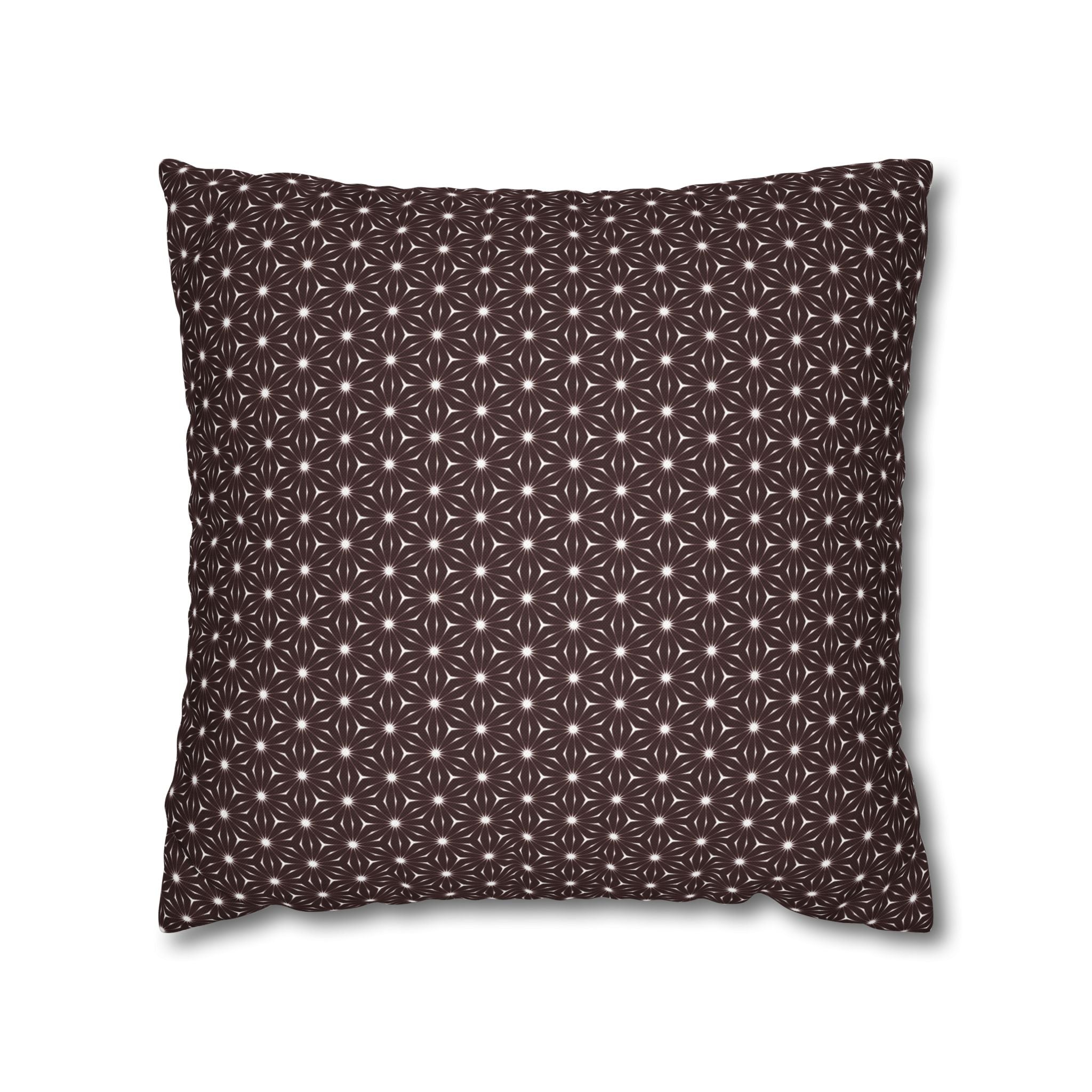 Brown Starburst Decorative THROW PILLOW COVER — Square Throw Pillow Cover