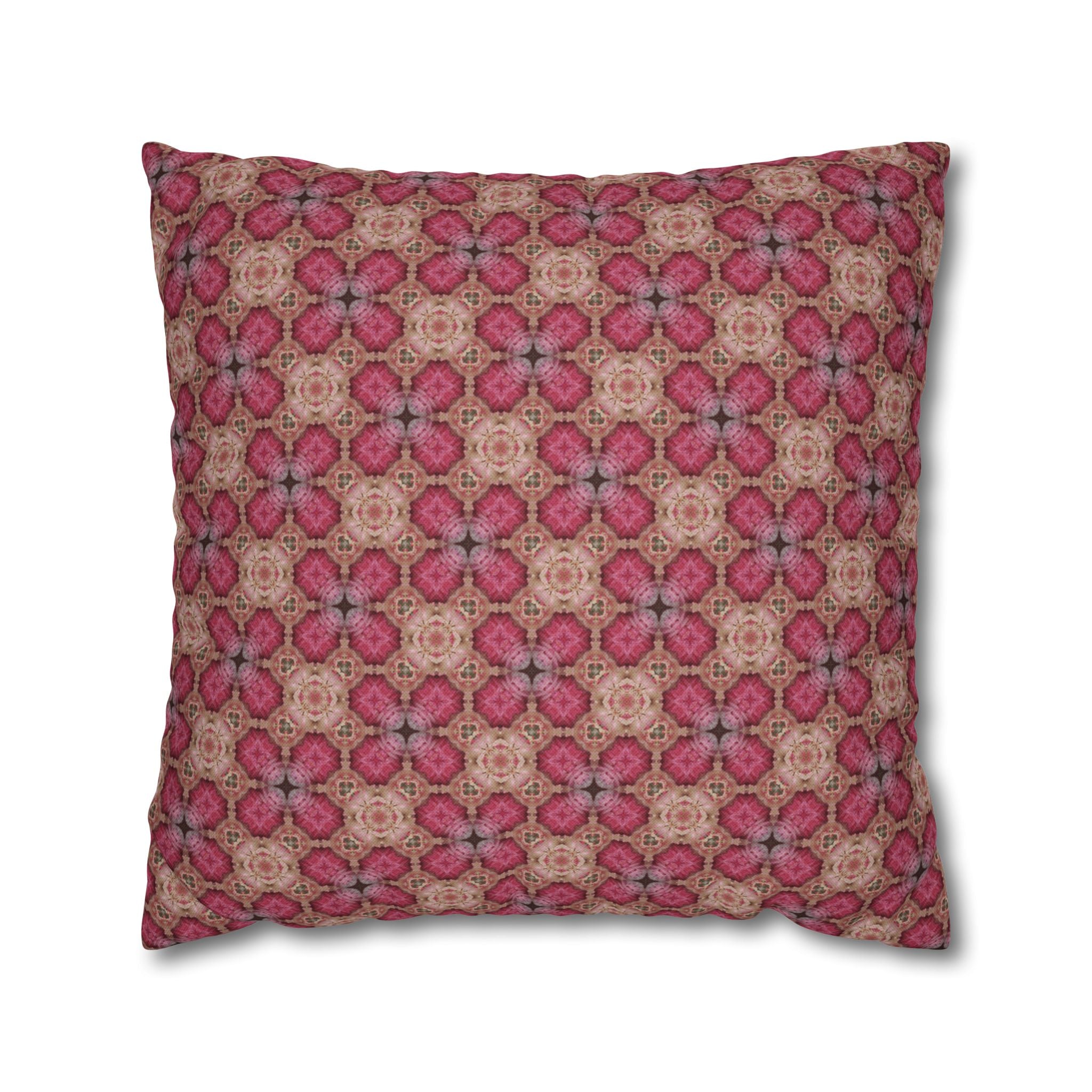 Mosaic Rose Decorative THROW PILLOW COVER — Boho Patterned Throw Pillow Cover