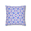 Blue & Pink Decorative THROW PILLOW COVER - Geometric Starburst Square Pillowcase