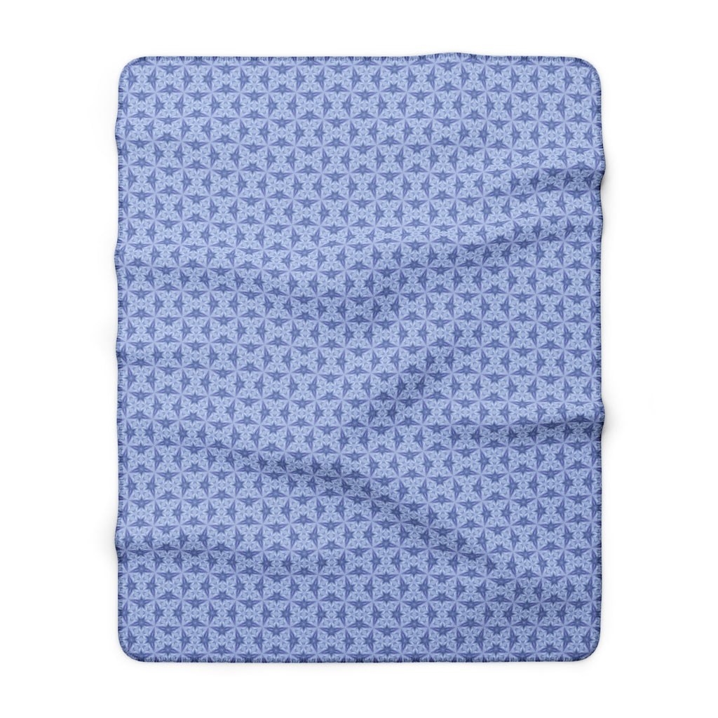 Blue Flower Decorative Sherpa Blanket – Cozy Fleece Throw