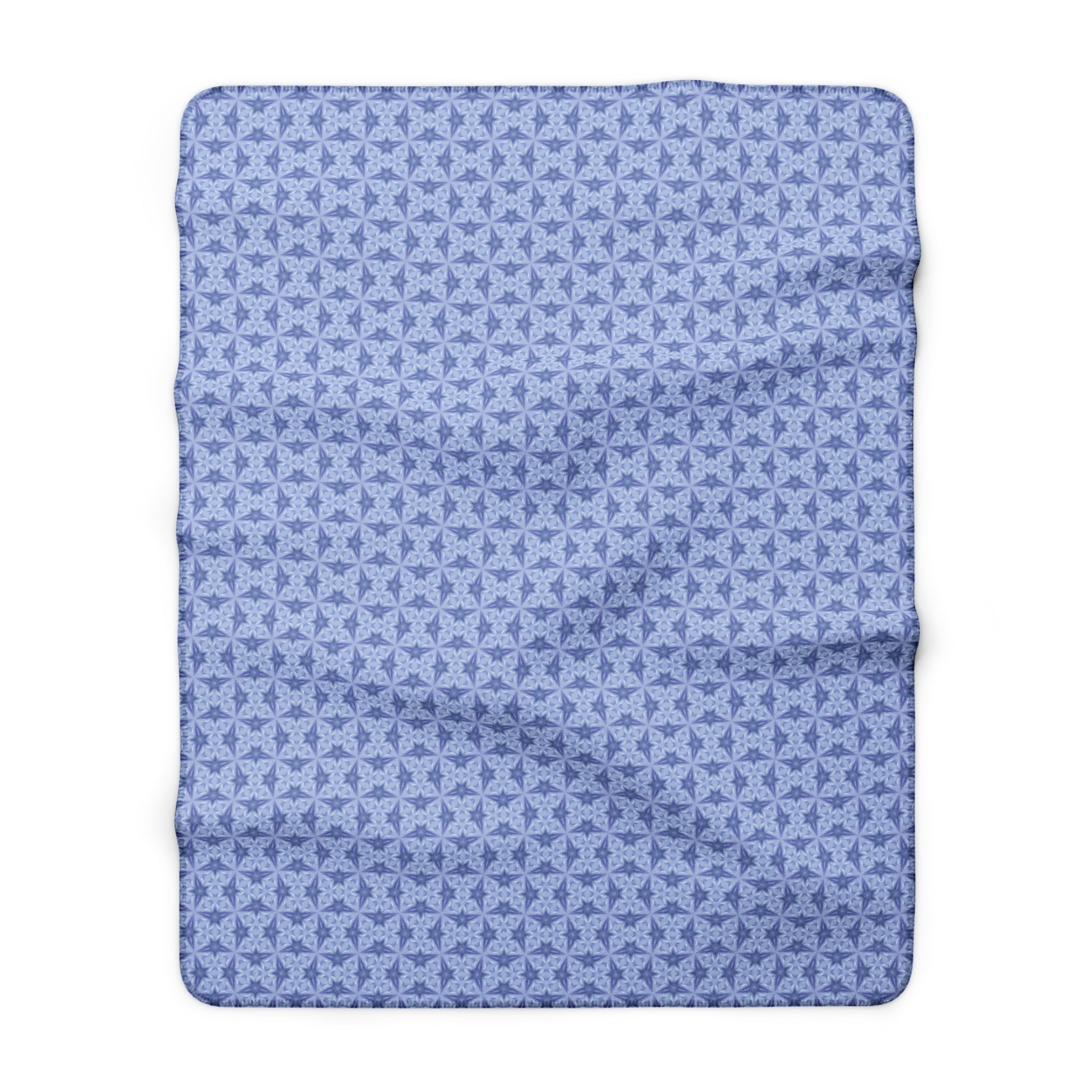 Blue Flower Decorative Sherpa Blanket – Cozy Fleece Throw