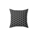 Black and White Dot Lattice Square Pillow — Geometric Decorative Throw Pillow