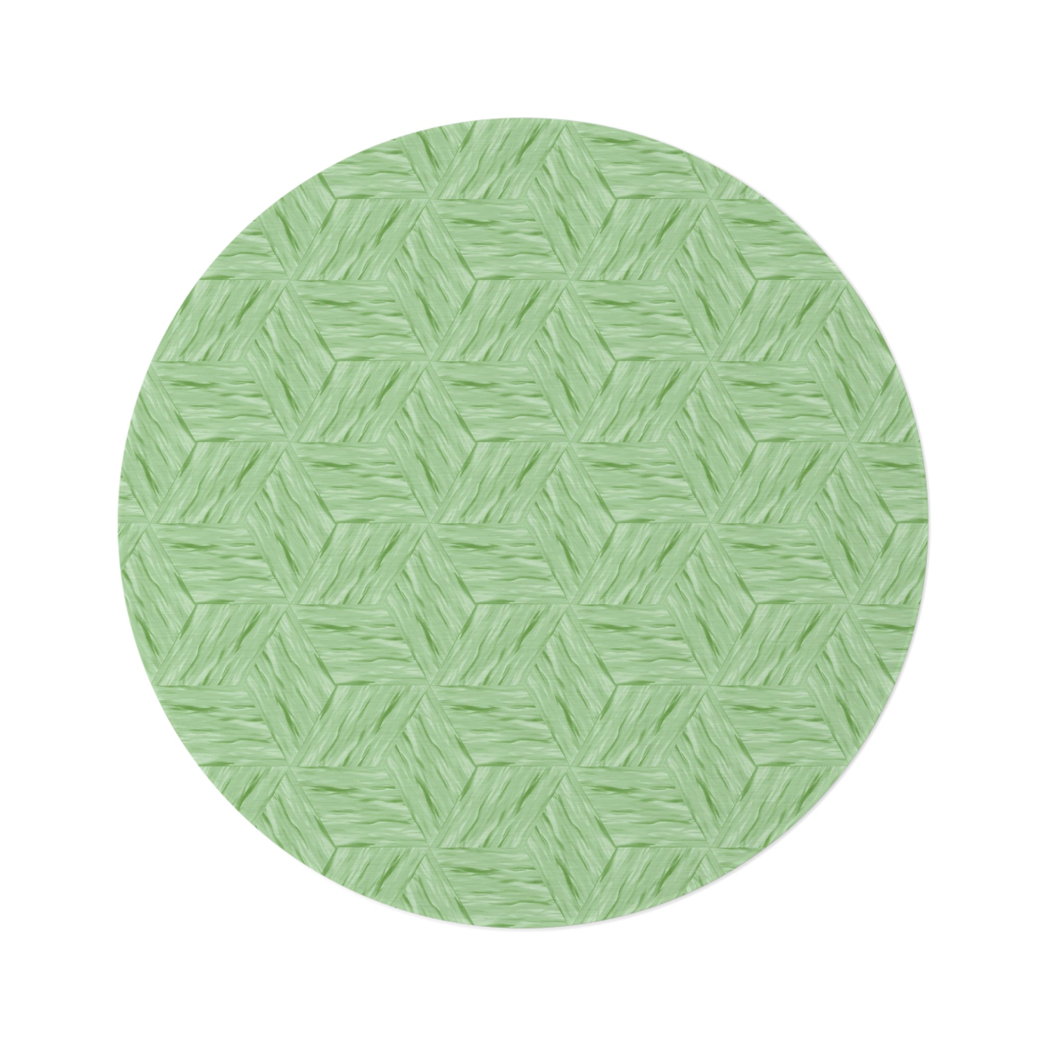 Mint Geometric Pastel Round Rug — Mint Textured Hexagon Floor Mat