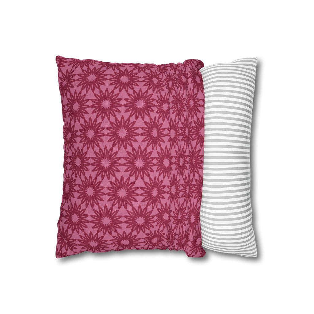 Berry Pink Floral THROW PILLOW COVER — Decorative Square Throw Pillow Cover