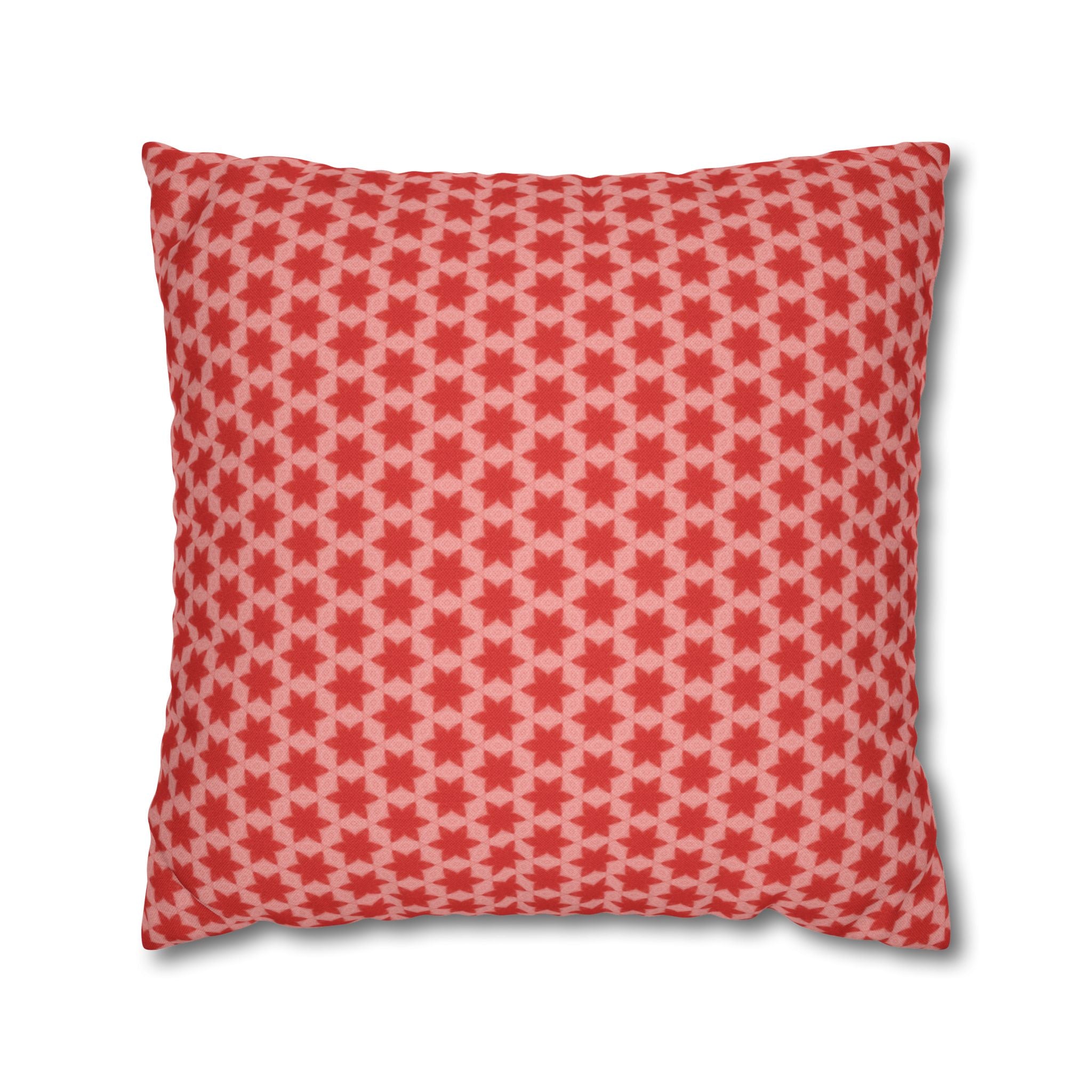 July 4th Red Stars Square THROW PILLOW COVER — Patriotic Independence Day Decor