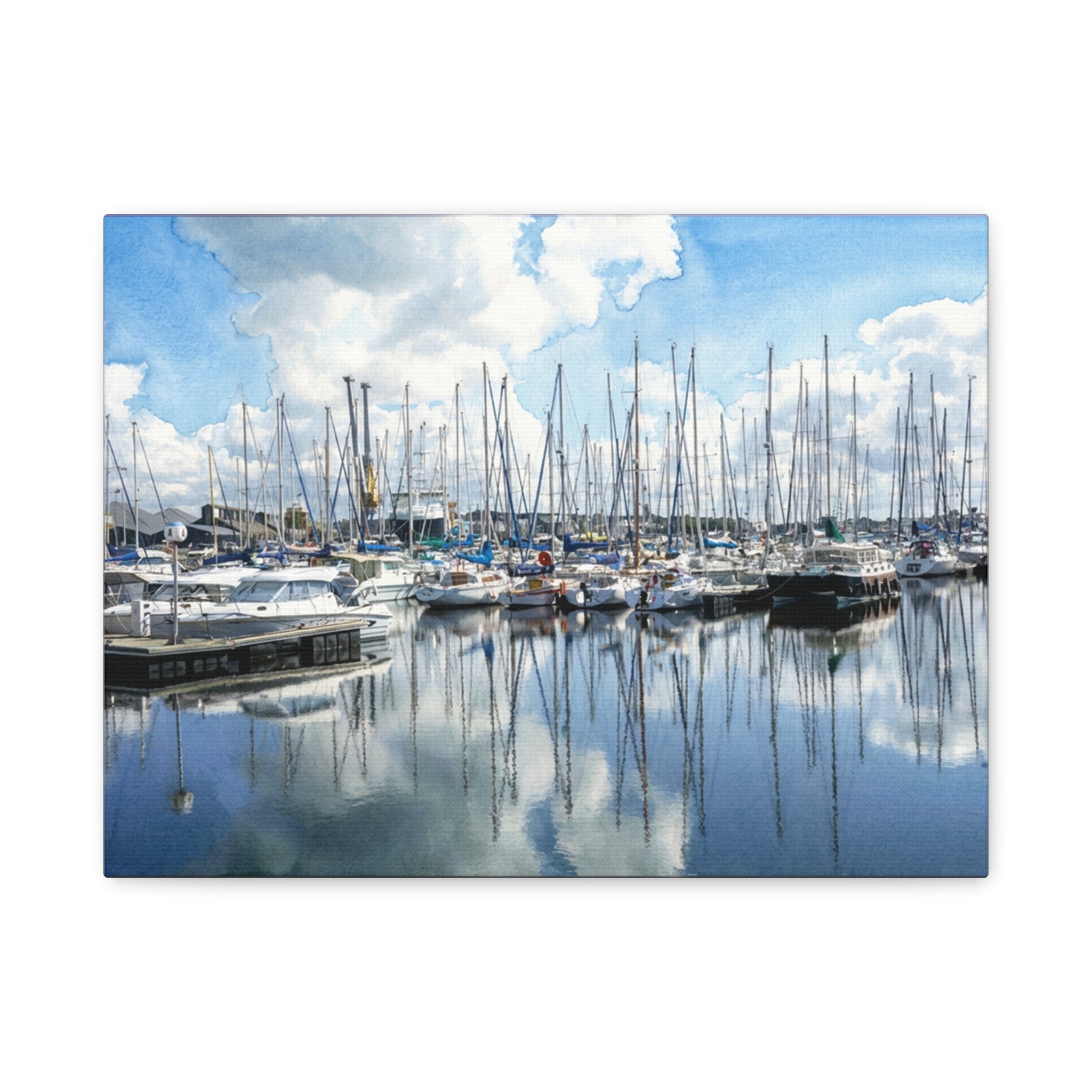 Marina Reflections Matte Canvas Print
