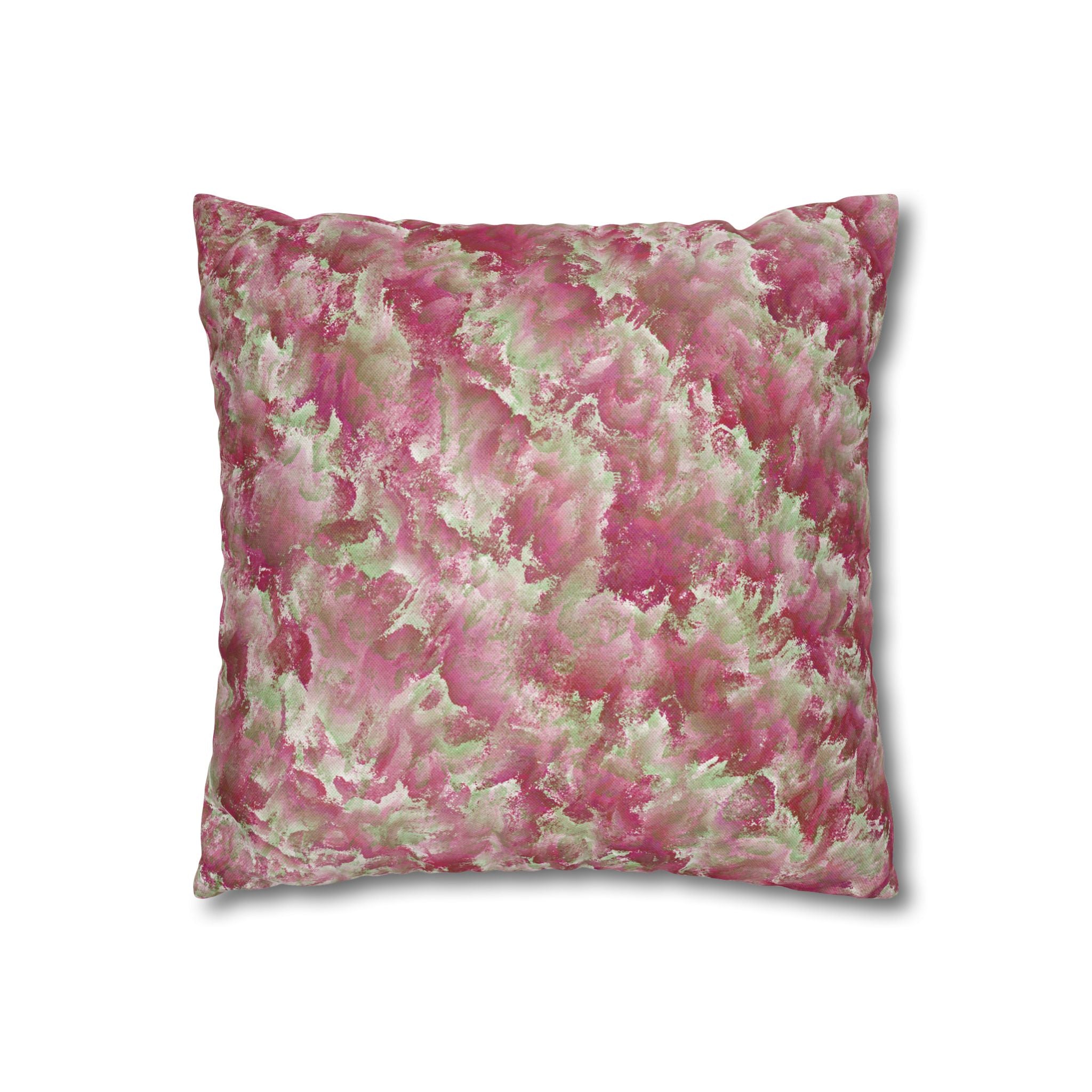 Pink Watercolor Floral THROW PILLOW COVER — Soft Botanical Decorative Pillow Cover