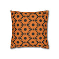 Orange & Black Sunflower Pattern THROW PILLOW COVER — Fall Halloween Decorative Throw Pillow
