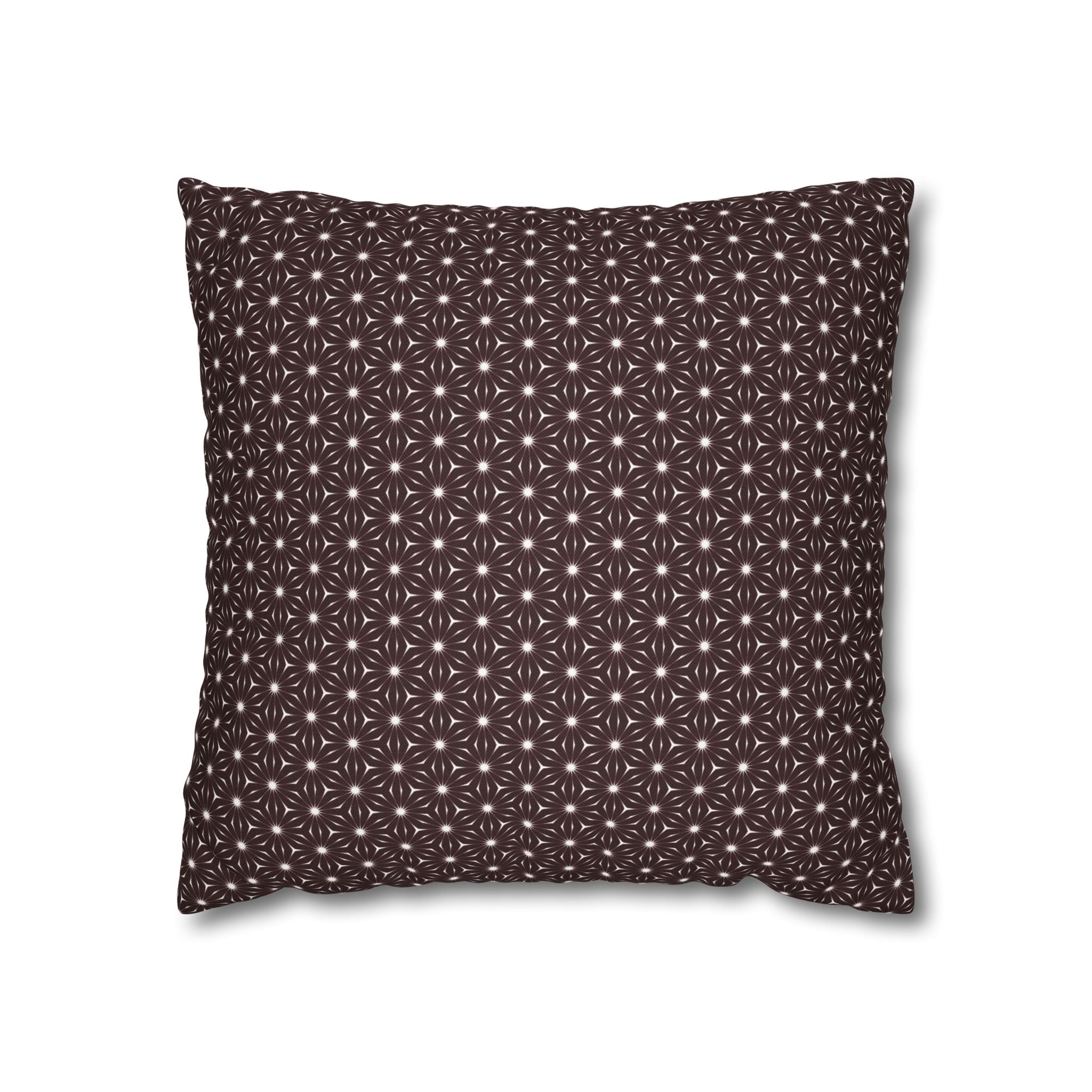 Brown Starburst Decorative THROW PILLOW COVER — Square Throw Pillow Cover
