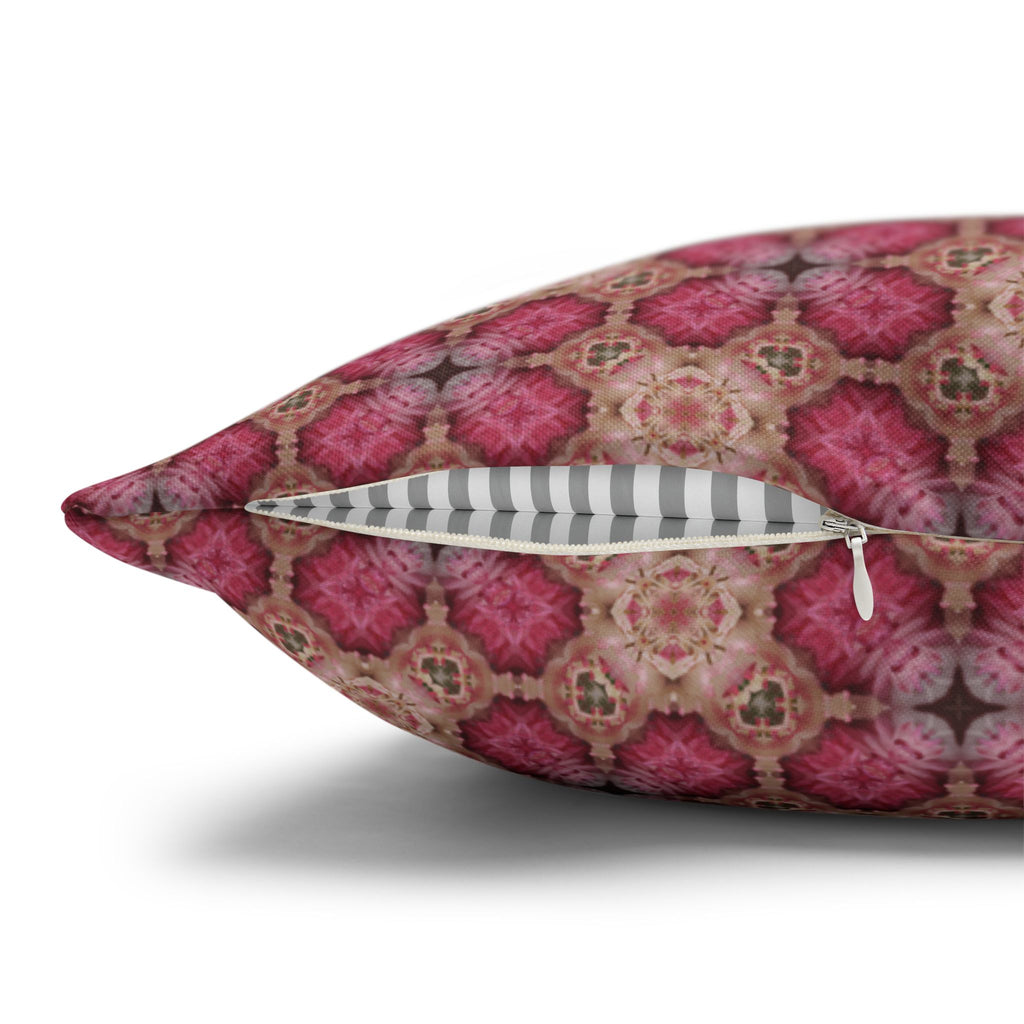 Mosaic Rose Decorative THROW PILLOW COVER — Boho Patterned Throw Pillow Cover