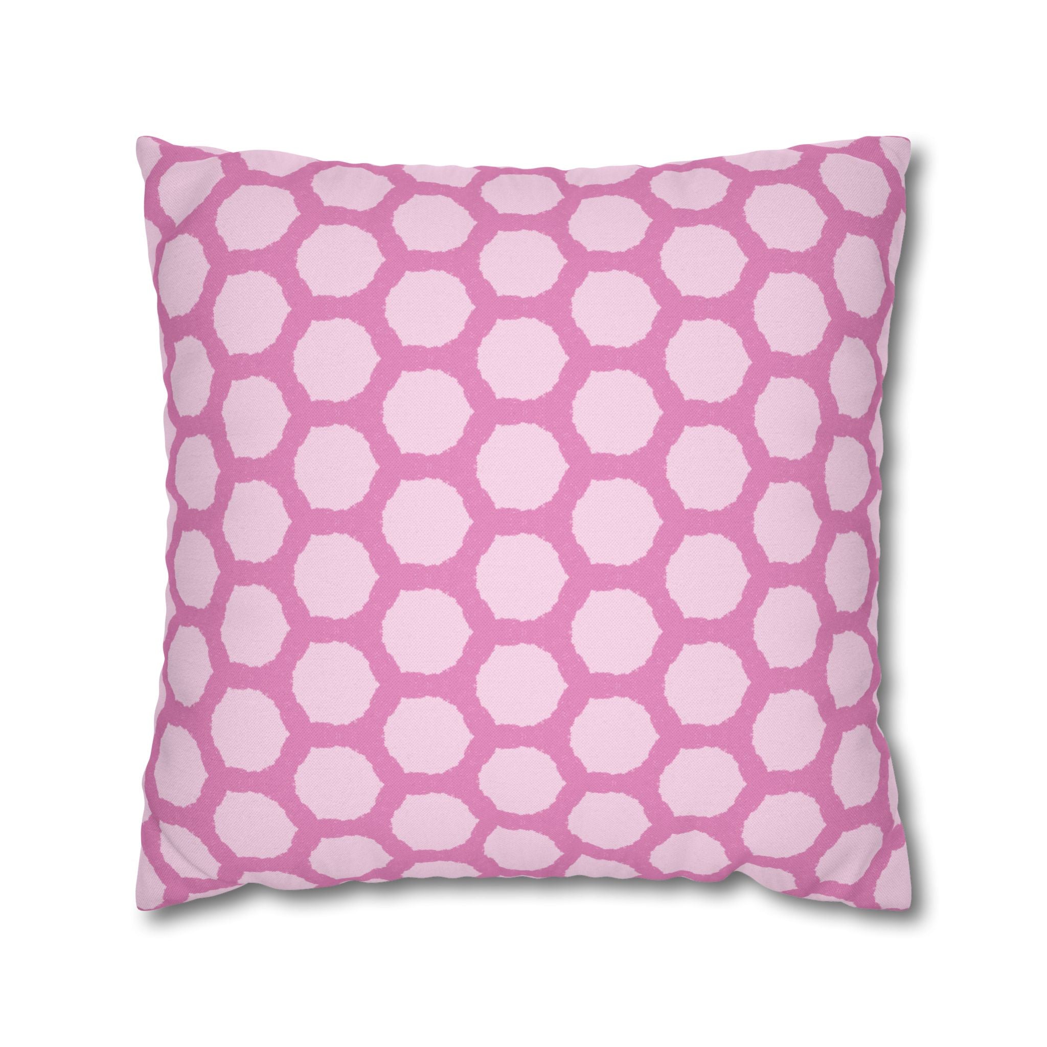 Pink Honeycomb Pattern THROW PILLOW COVER - Decorative Square Throw Pillow Cover