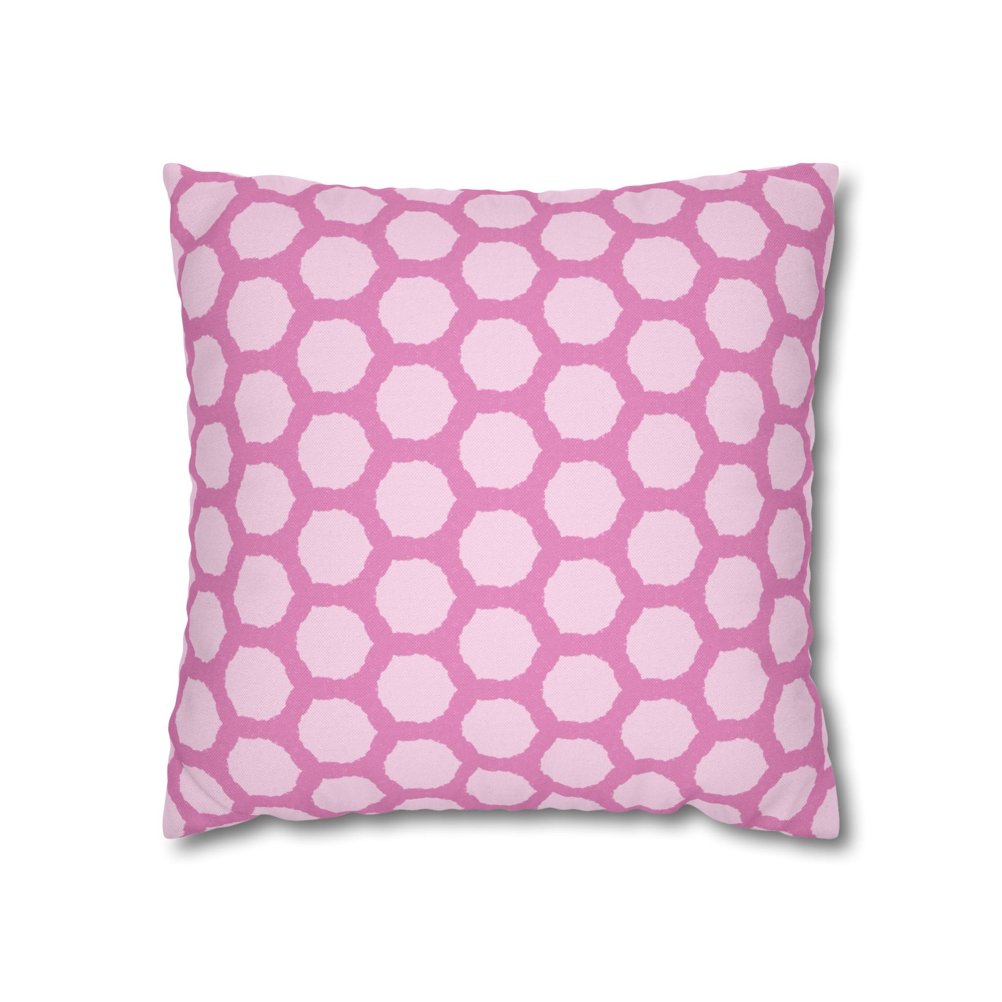 Pink Honeycomb Pattern THROW PILLOW COVER - Decorative Square Throw Pillow Cover