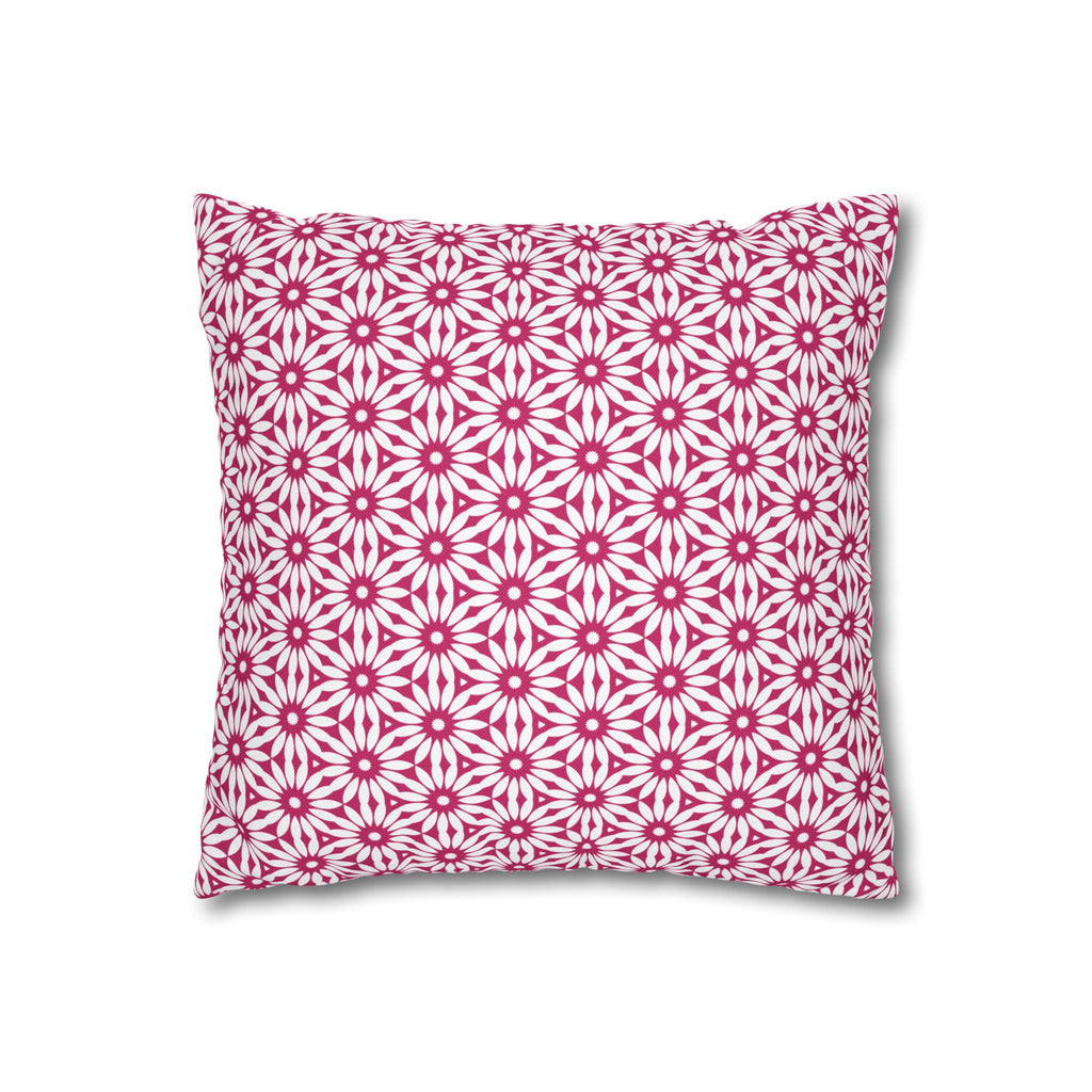 Pink and White Daisy Decorative Pattern THROW PILLOW COVER