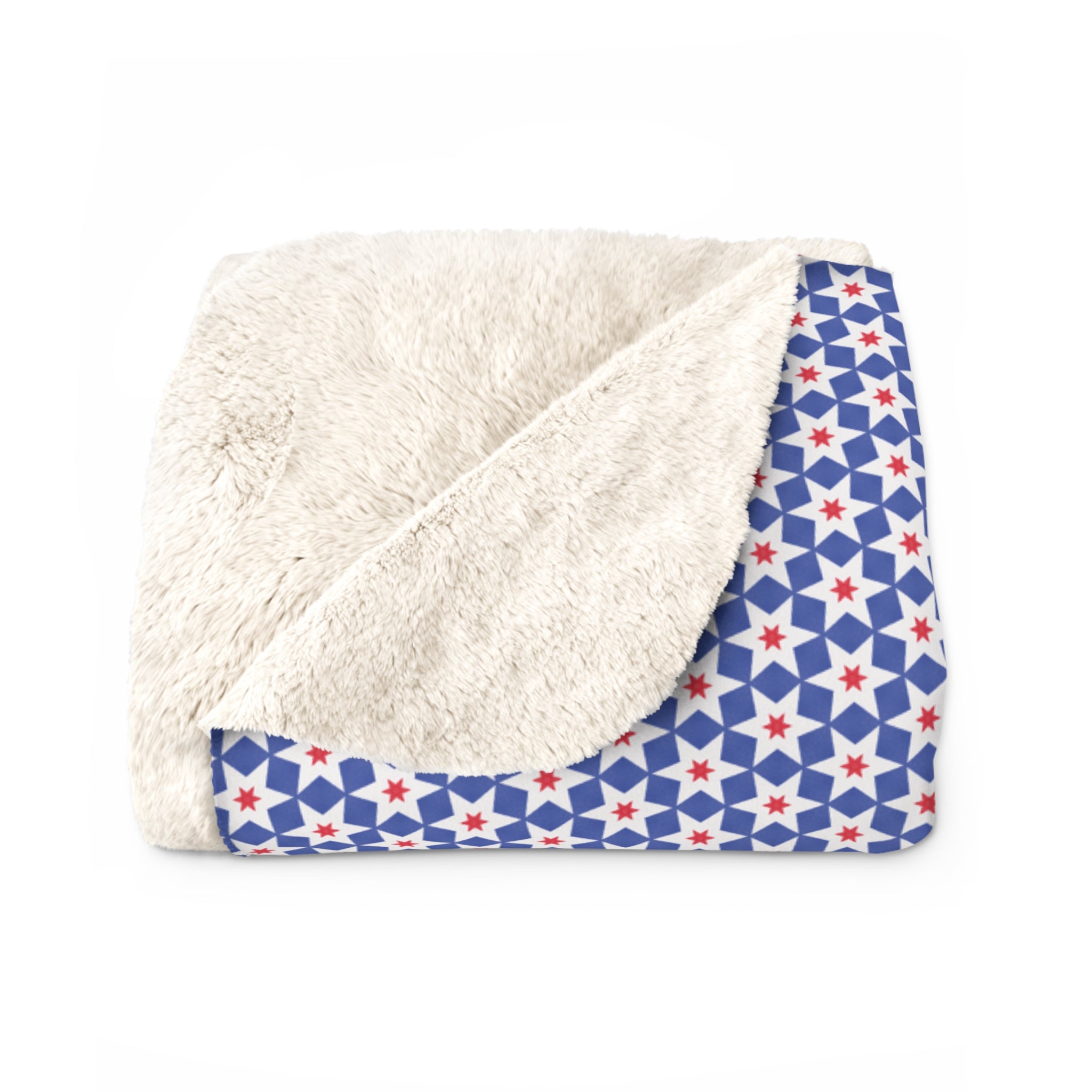 Independence Day Stars Red White and Blue Sherpa Fleece Blanket — Red White & Blue 4th of July Throw