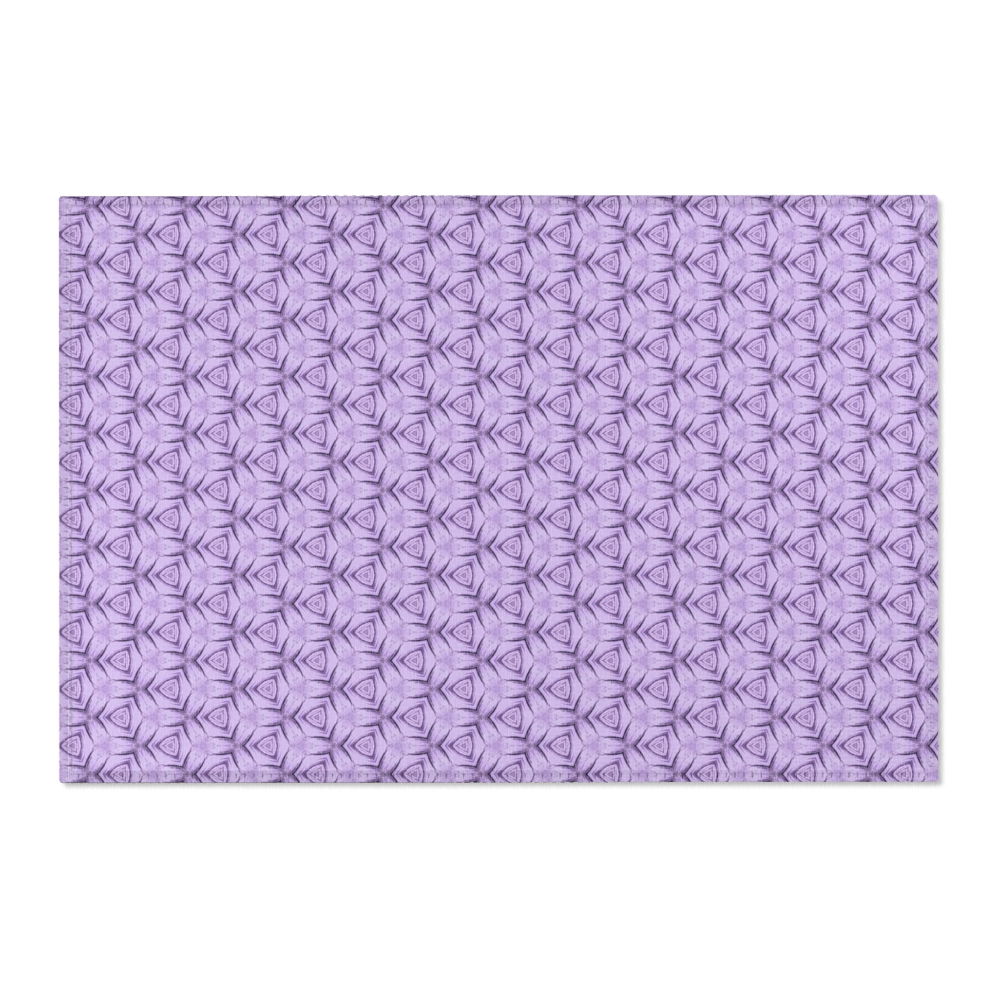 Lavender Petal Geometric Area Rug — Modern Floral Accent Rug