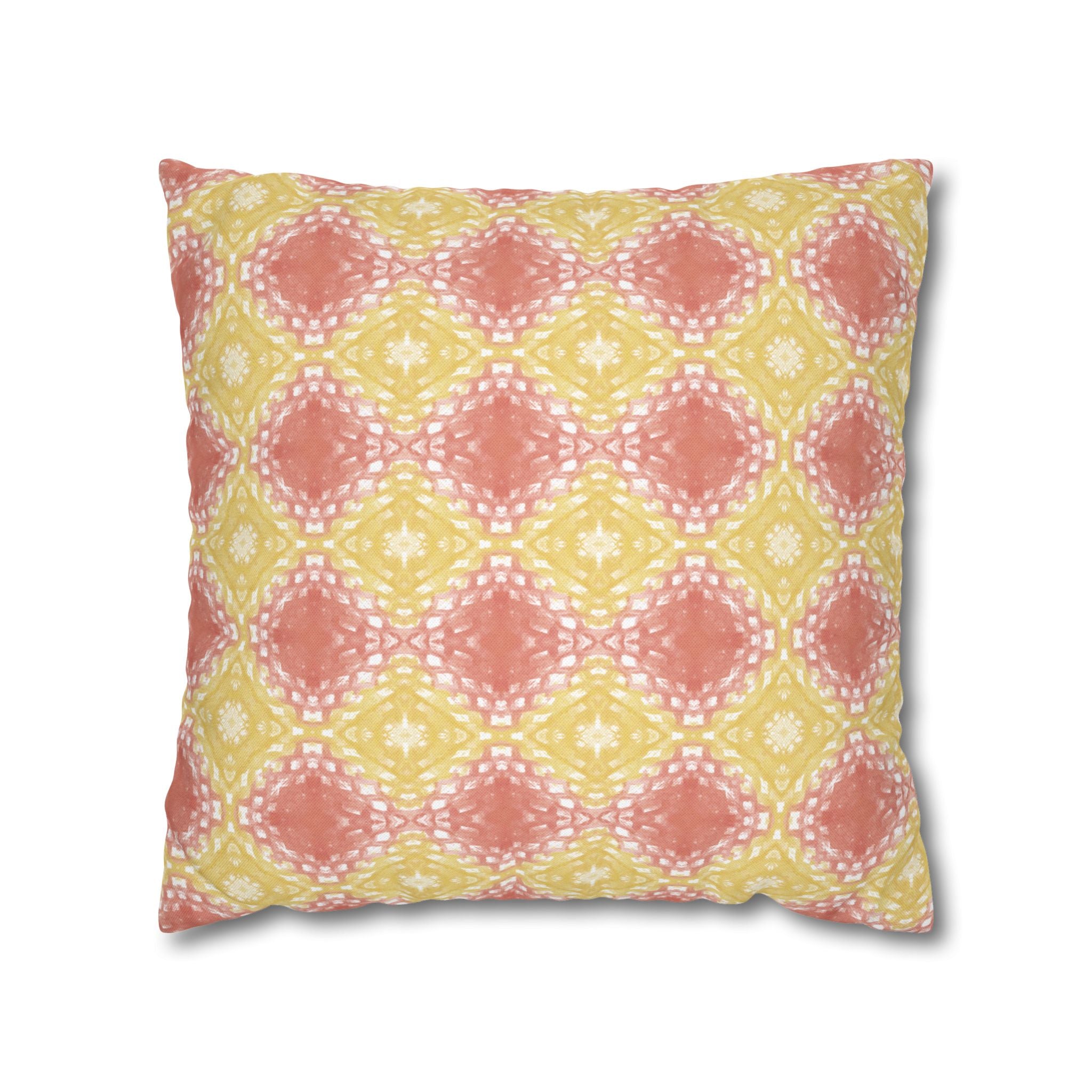 Pastel Boho Diamond Pattern THROW PILLOW COVER — Spun Polyester Decorative Cushion Cover