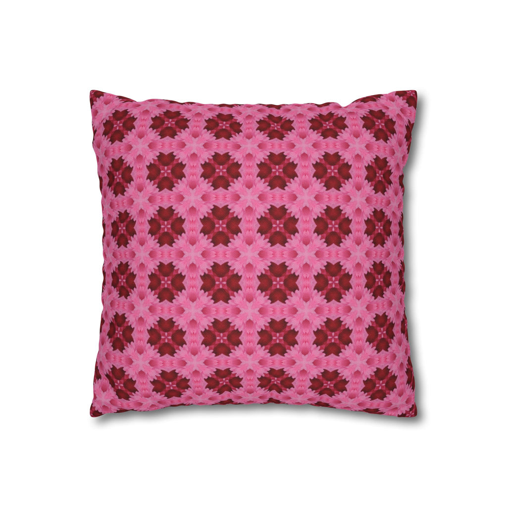 Pink Floral Geometric THROW PILLOW COVER — Decorative Square Pillow Cover
