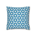 Blue Daisy Pattern THROW PILLOW COVER — Decorative Floral Square Throw Pillow Cover