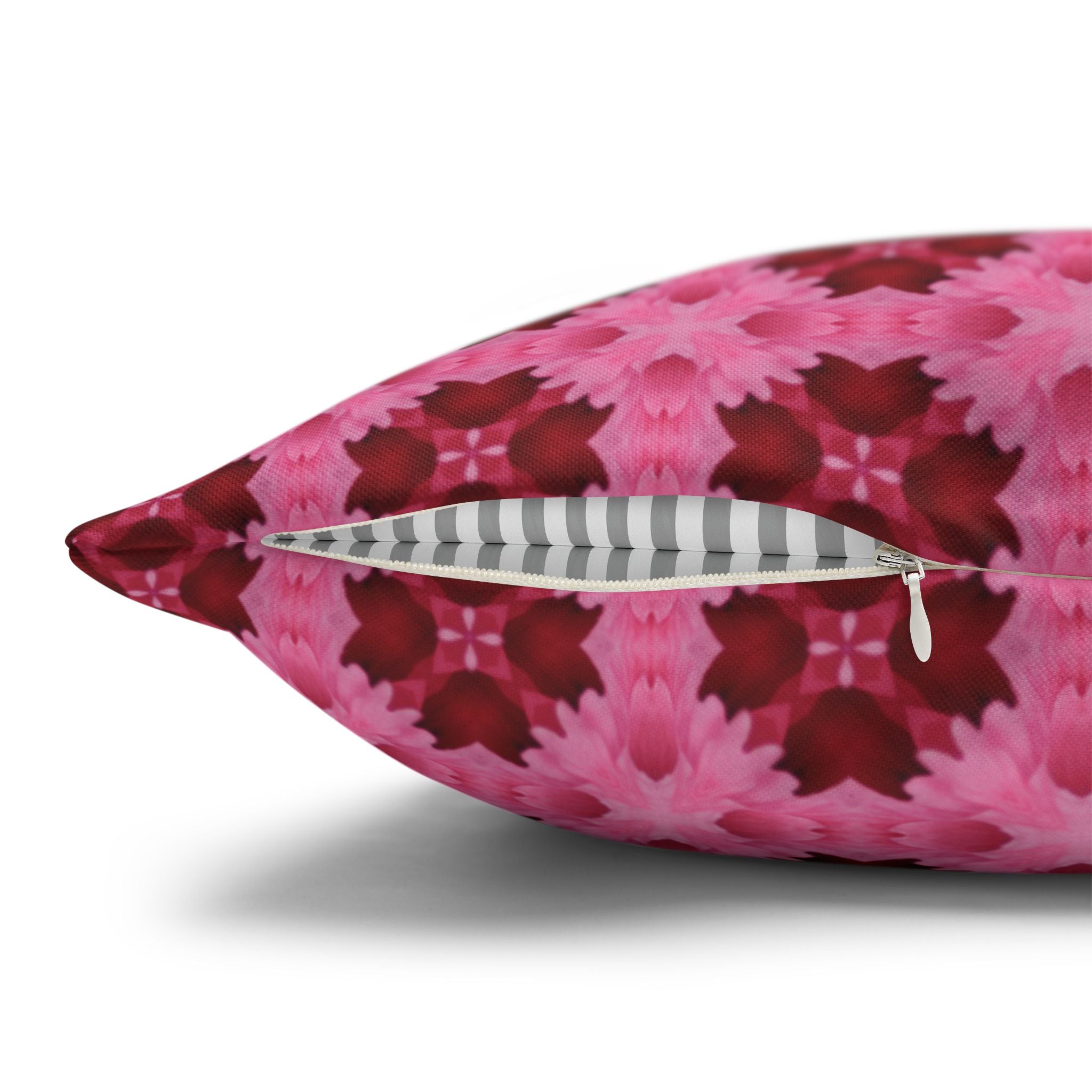 Pink Floral Geometric THROW PILLOW COVER — Decorative Square Pillow Cover