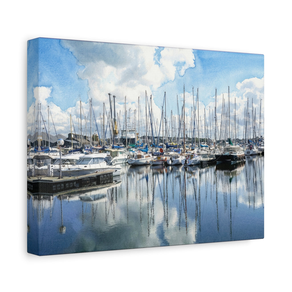 Marina Reflections Matte Canvas Print