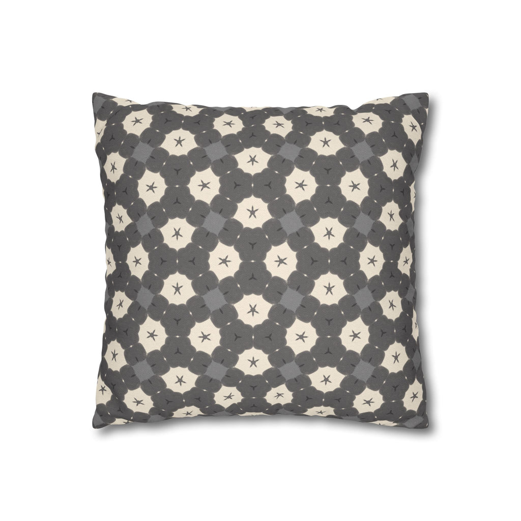Charcoal and Cream THROW PILLOW COVER — Gray Geometric Patterned Decorative Throw Pillow Cover