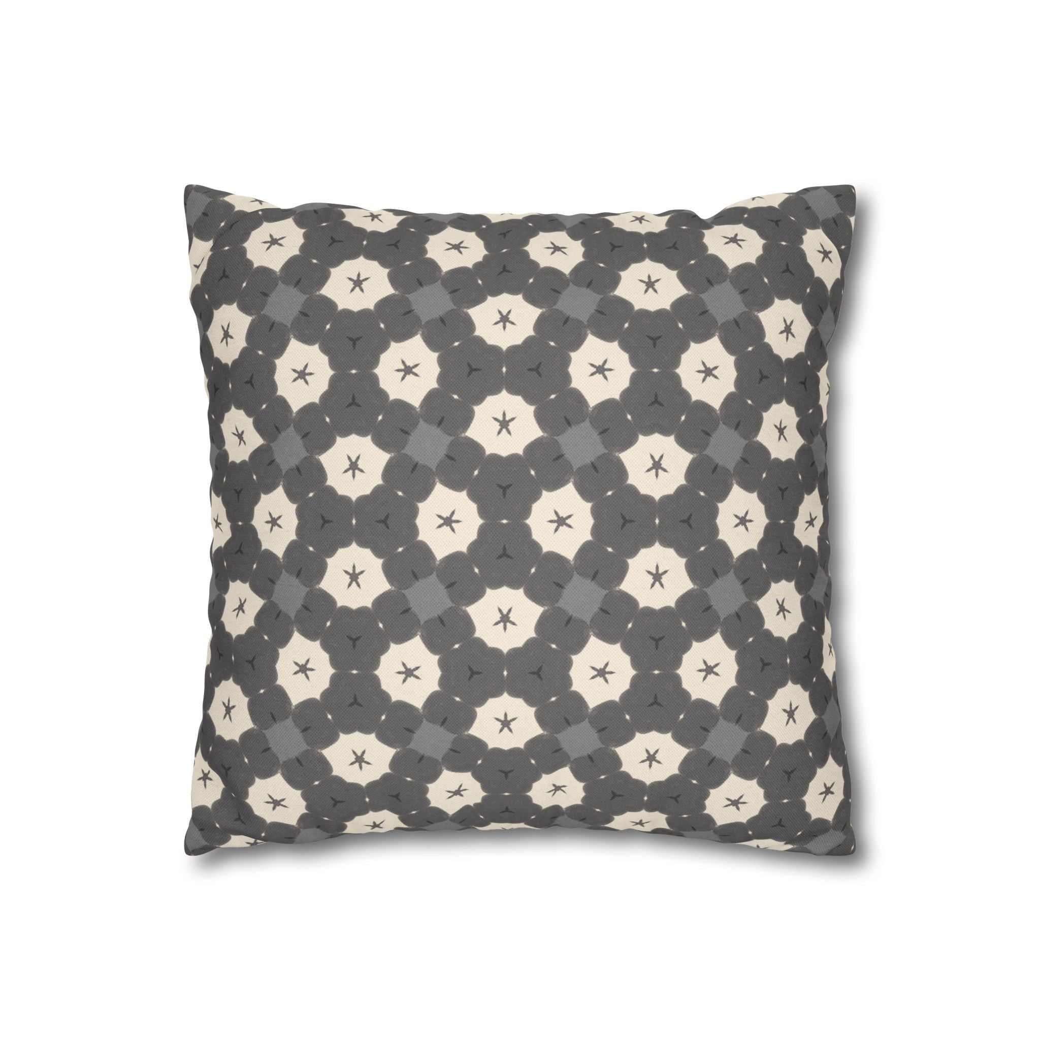 Charcoal and Cream THROW PILLOW COVER — Gray Geometric Patterned Decorative Throw Pillow Cover