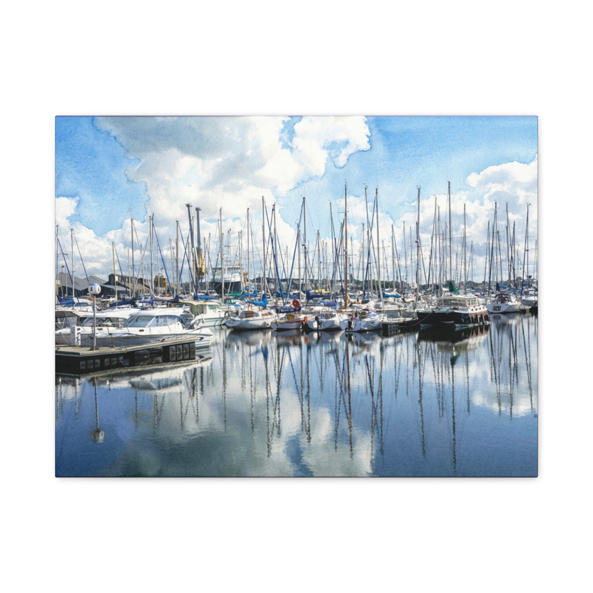 Marina Reflections Matte Canvas Print