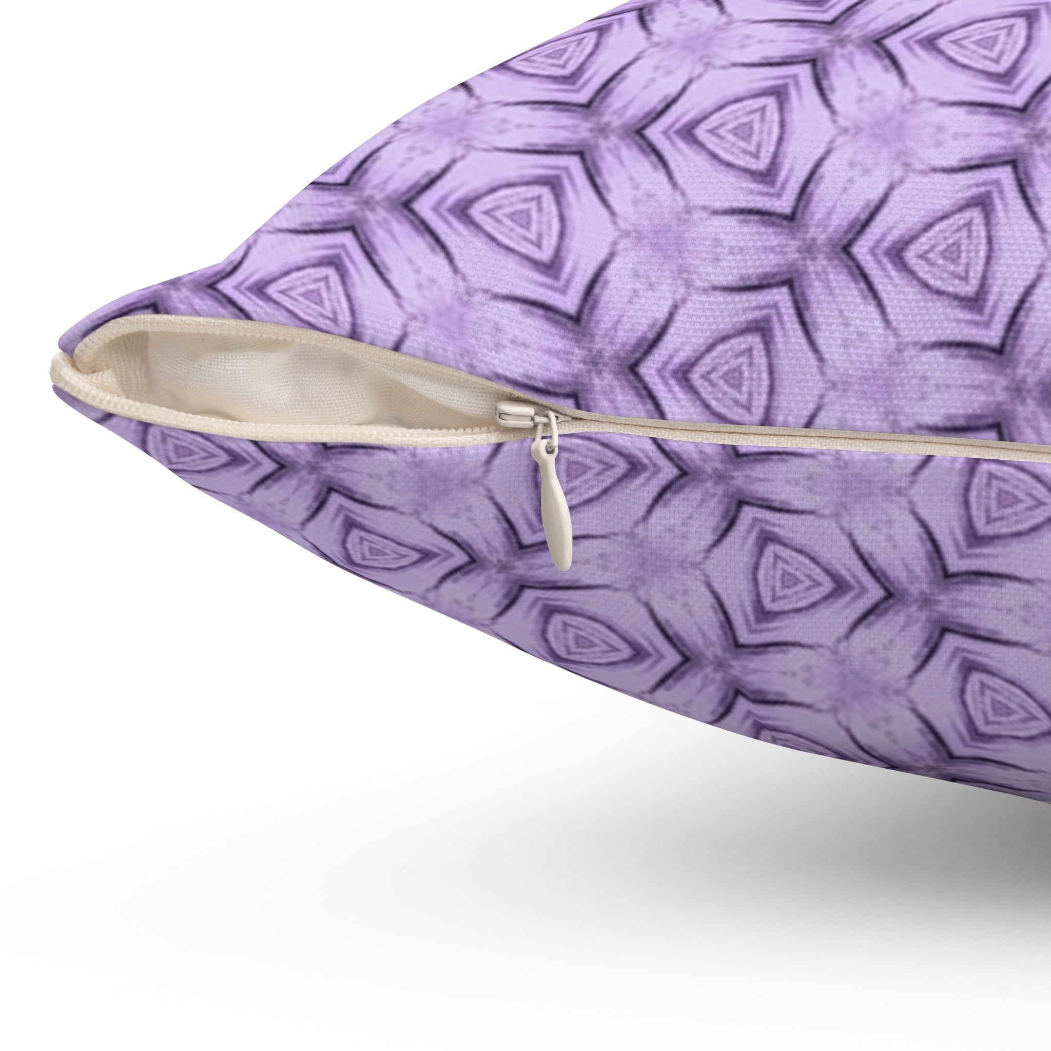Lavender Petal Decorative Pillow — Purple Geometric Accent Cushion