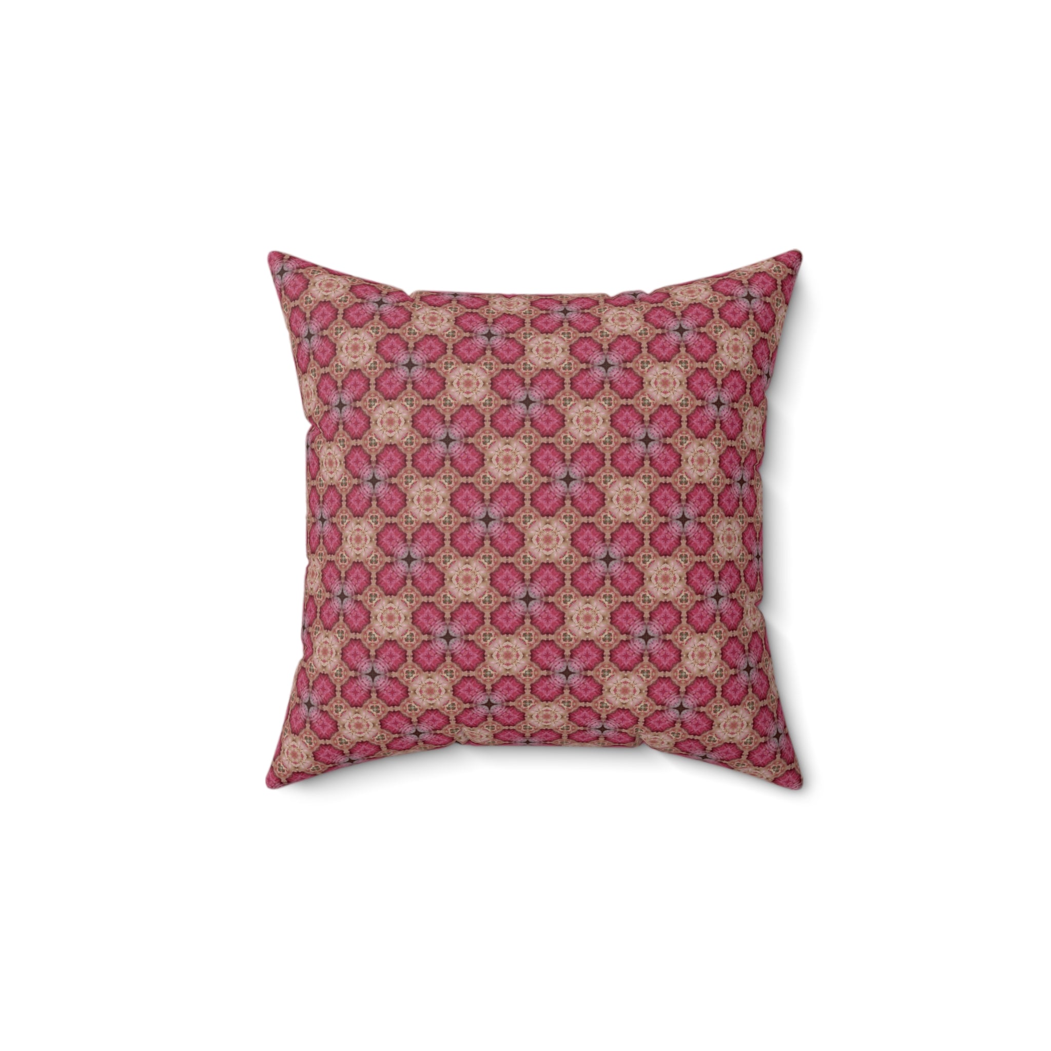 Mosaic Rose Decorative Pillow - Spun Polyester Square Throw Cushion