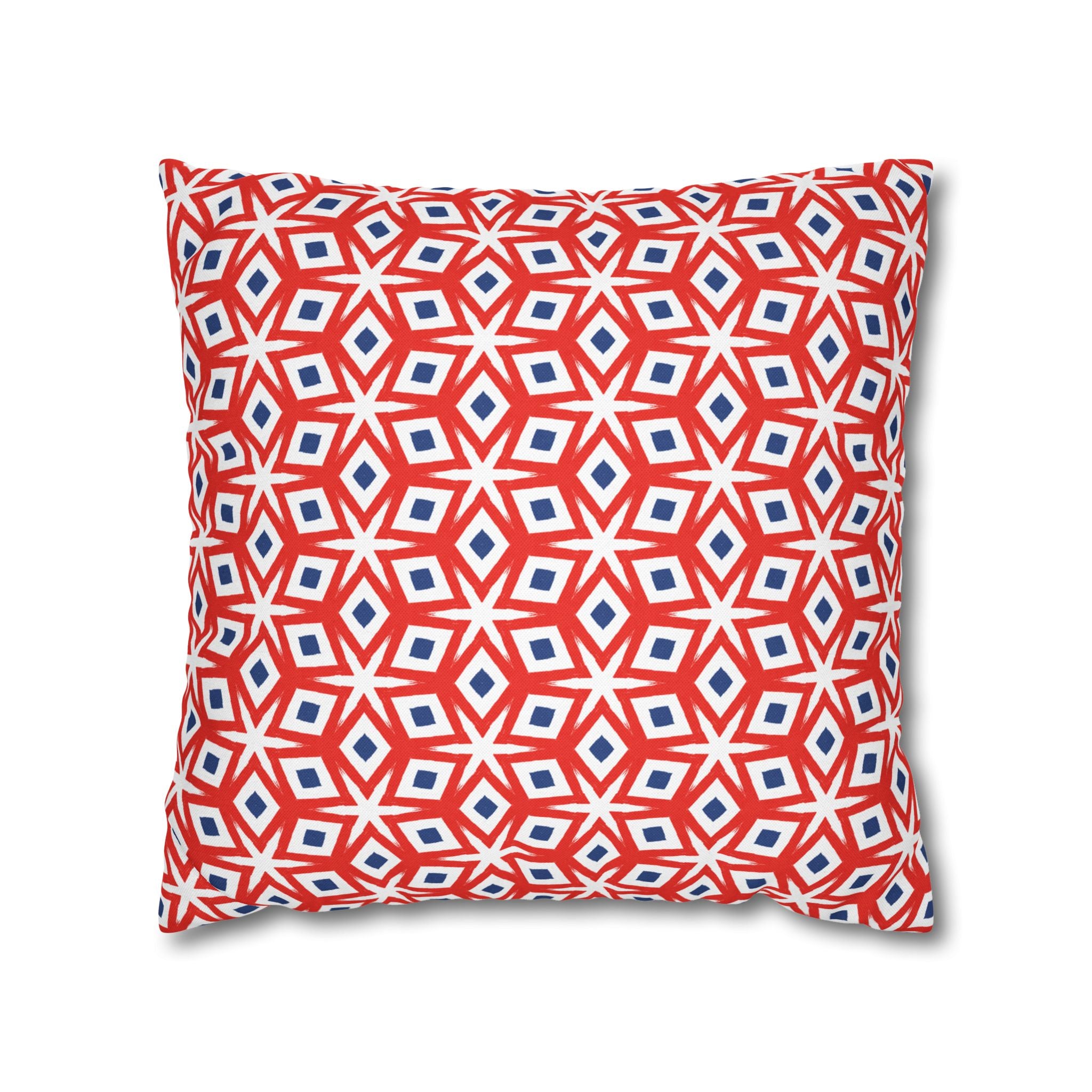 July 4th Fun THROW PILLOW COVER — Patriotic Spun Polyester Pillow Cover