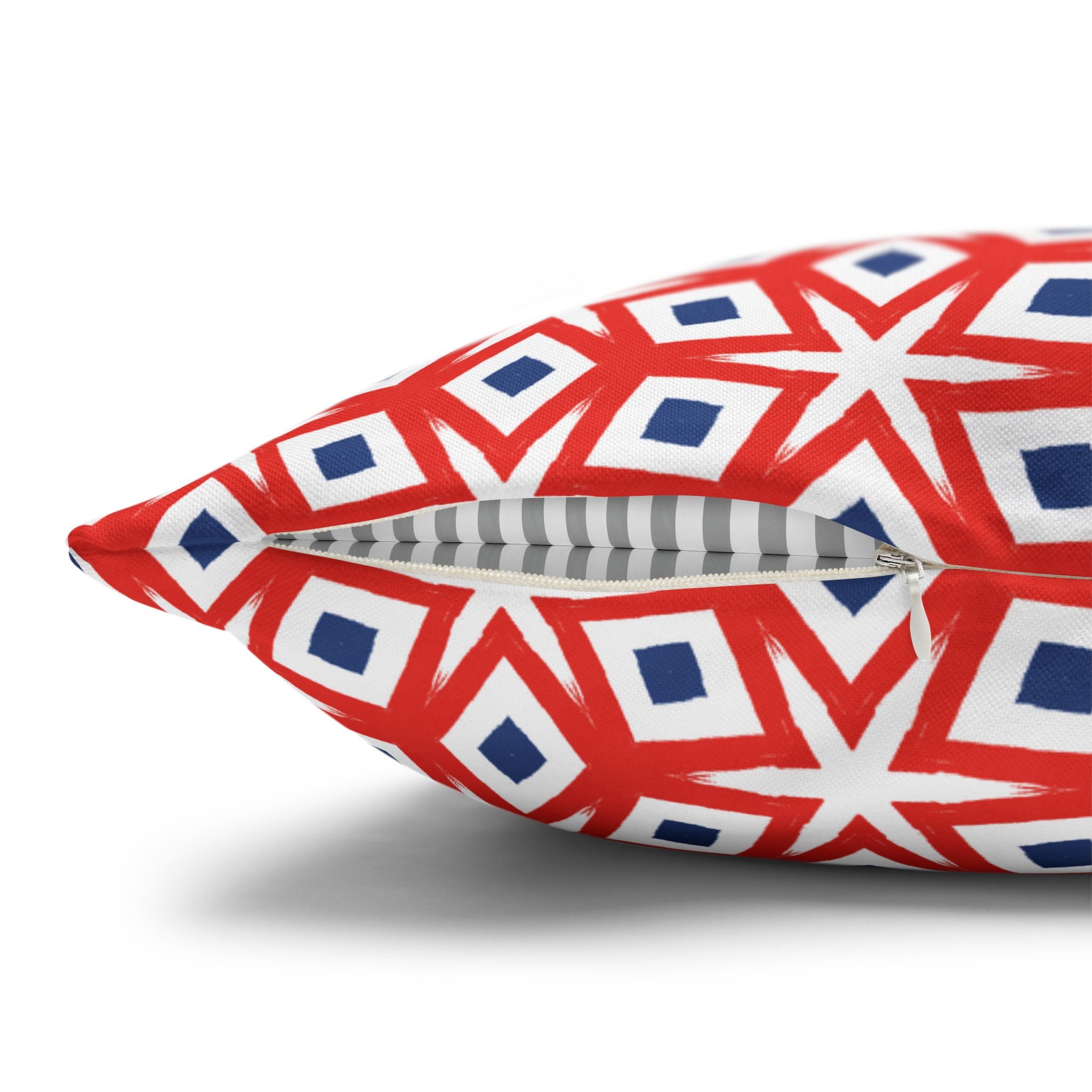 July 4th Fun THROW PILLOW COVER — Patriotic Spun Polyester Pillow Cover
