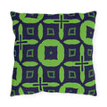 Outdoor Pillow — Navy & Lime Geometric Patio Cushion