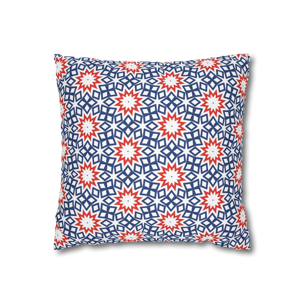 Red White & Blue Holiday THROW PILLOW COVER – Patriotic Square Throw Pillow Cover
