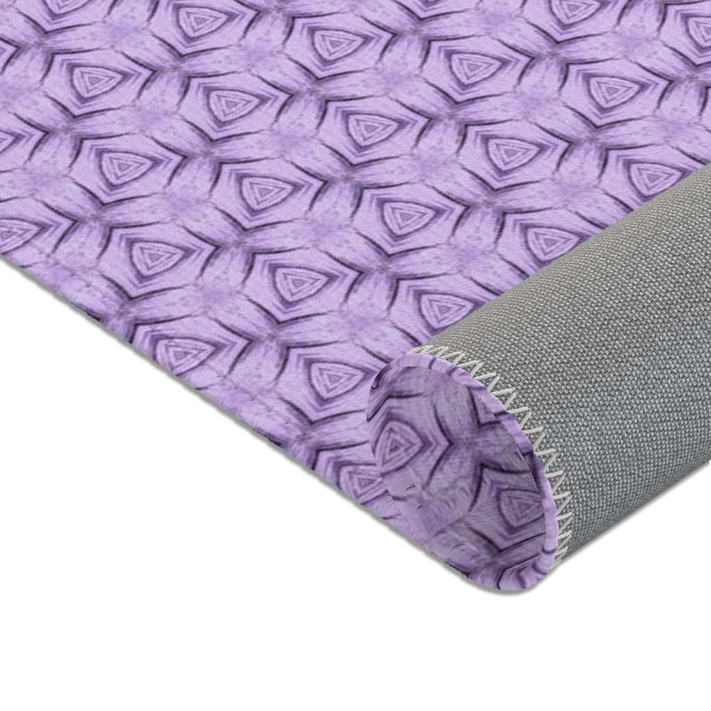 Lavender Petal Geometric Area Rug — Modern Floral Accent Rug